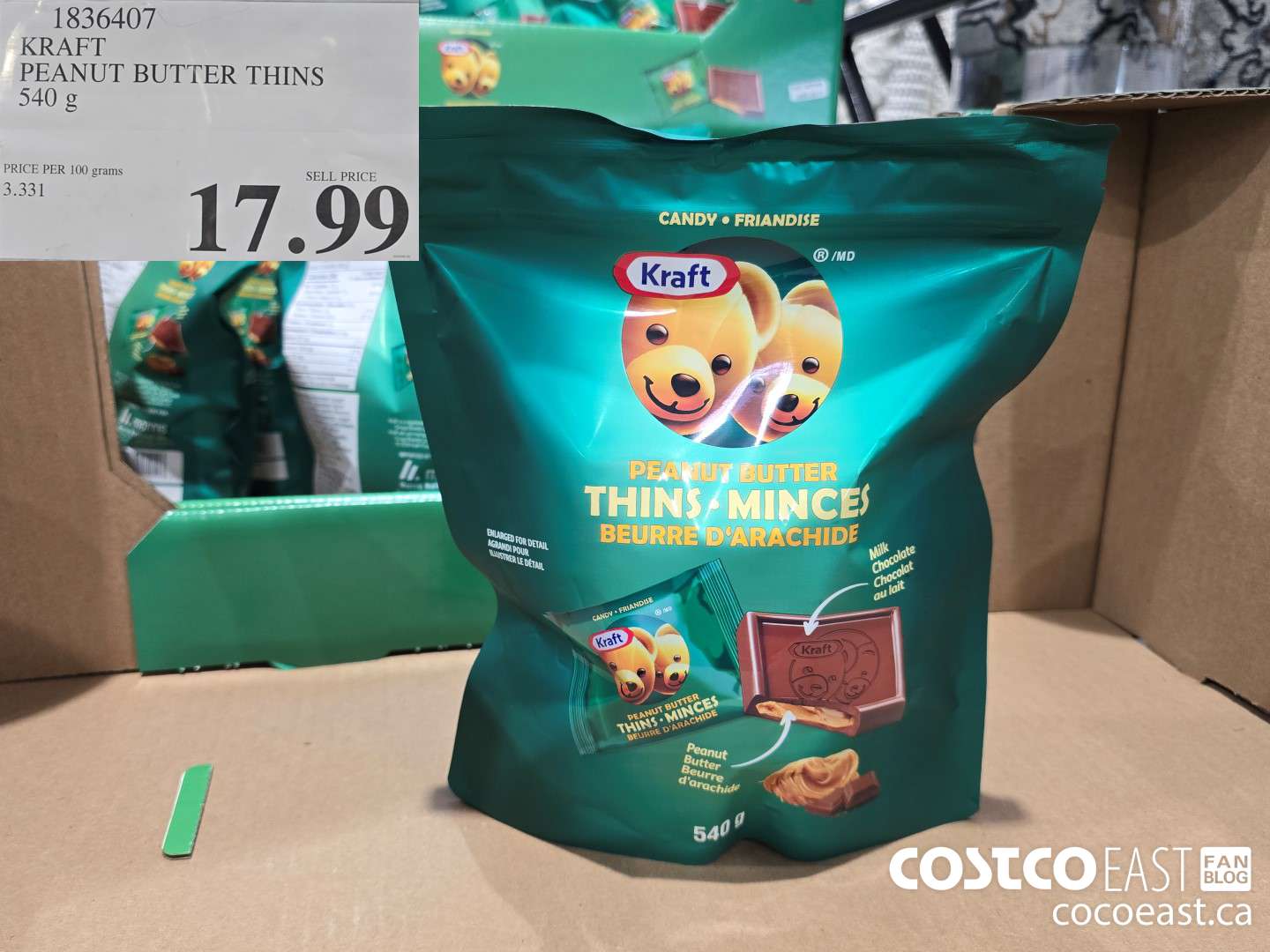 1836407 KRAFT PEANUT BUTTER THINS 540 g $17.99