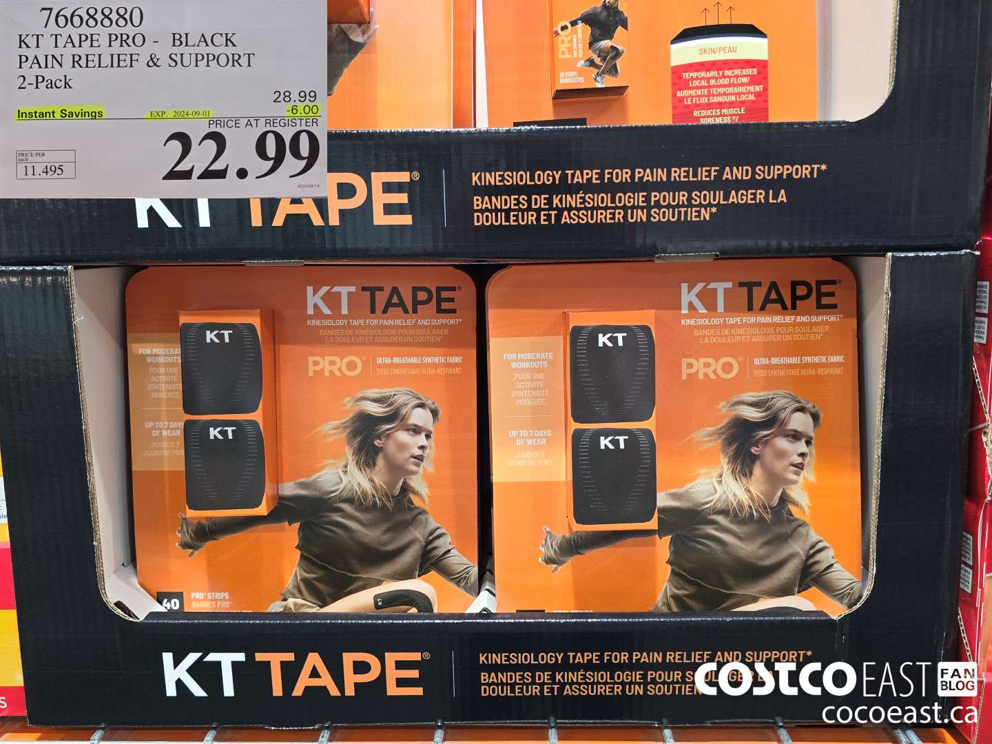 7668880 KT TAPE PRO - BLACK PAIN RELIEF & SUPPORT 2-Pack ($6.00 INSTANT SAVINGS EXPIRES ON 2024-09-01) $22.99