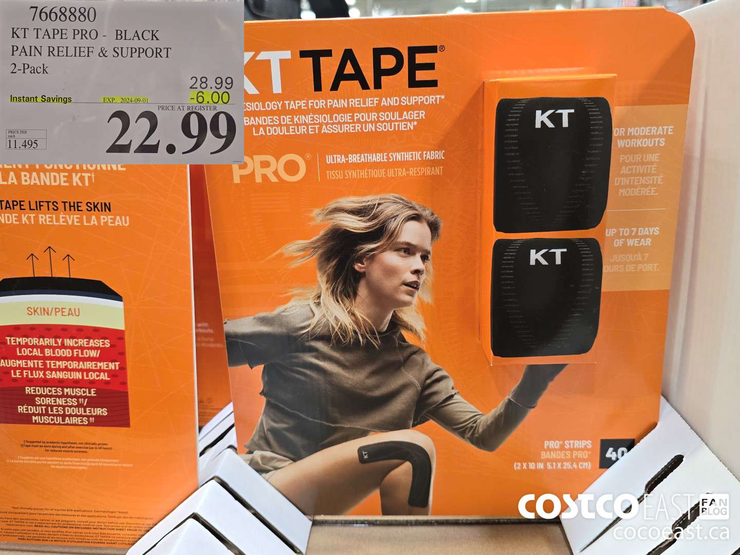 7668880 KT TAPE PRO - BLACK PAIN RELIEF & SUPPORT 2-Pack ($6.00 INSTANT SAVINGS EXPIRES ON 2024-09-01) $22.99