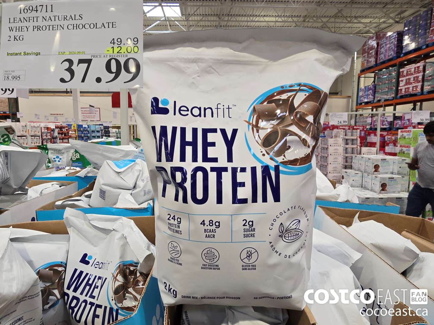 1694711 LEANFIT NATURALS WHEY PROTEIN CHOCOLATE 2KG ($12.00 INSTANT SAVINGS EXPIRES ON 2024-09-01) $37.99