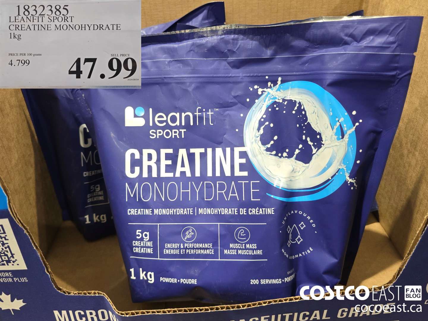 1832385 LEANFIT SPORT CREATINE MONOHYDRATE 1 KG $47.99