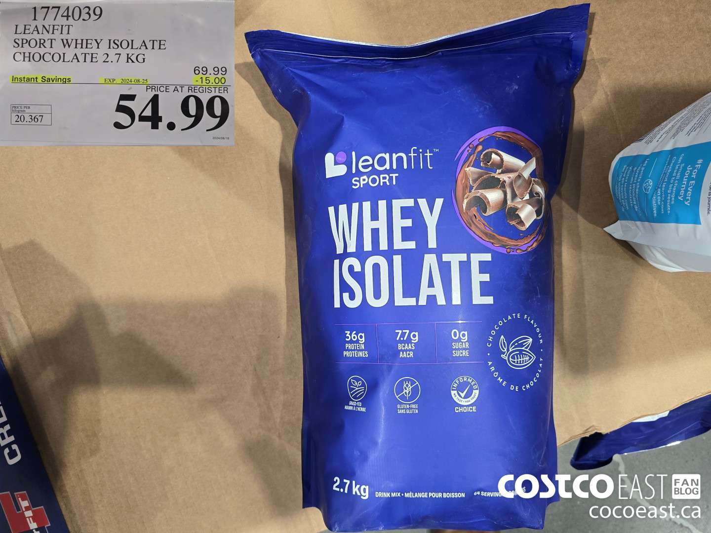 1774039 LEANFIT SPORT WHEY ISOLATE CHOCOLATE 2.7 KG ($15.00 INSTANT SAVINGS EXPIRES ON 2024-08-25) $54.99