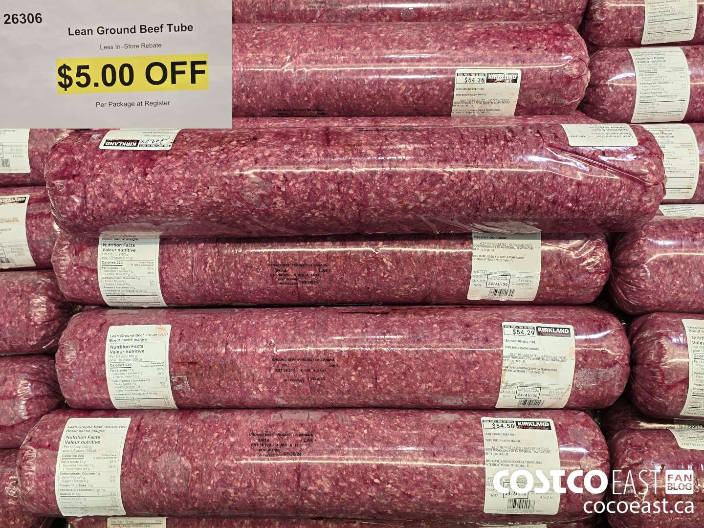 26306 LEAN GROUND BEEF TUBE ($5.00 INSTANT SAVINGS)