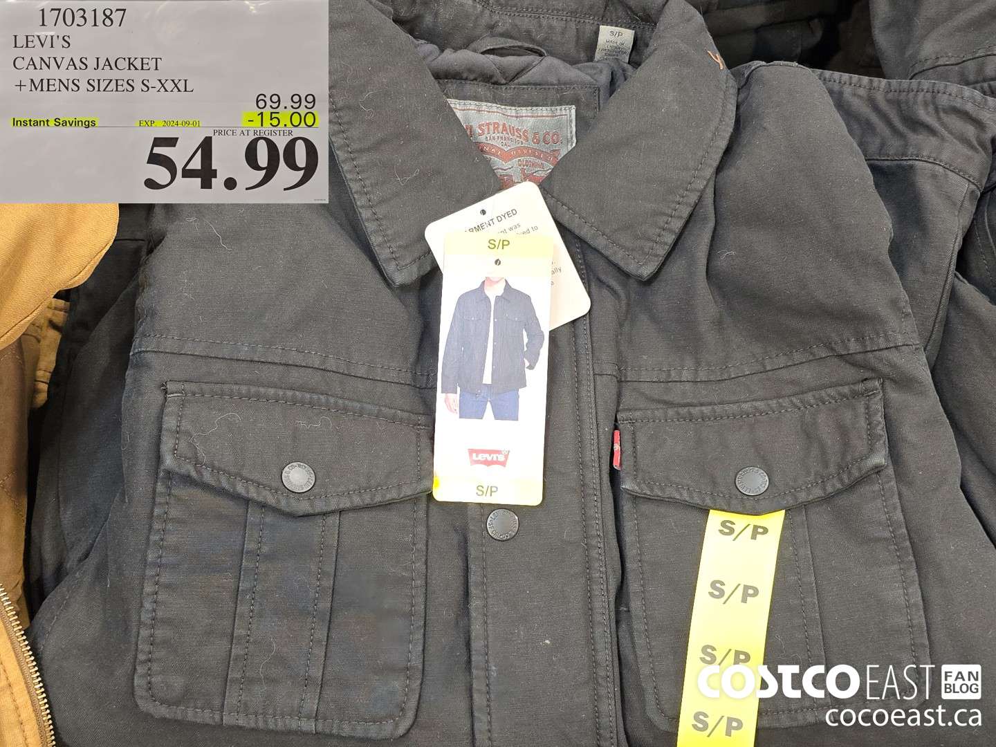 1703187 LEVI'S CANVAS JACKET +MENS SIZES S-XXL ($15.00 INSTANT SAVINGS EXPIRES ON 2024-09-01) $54.99