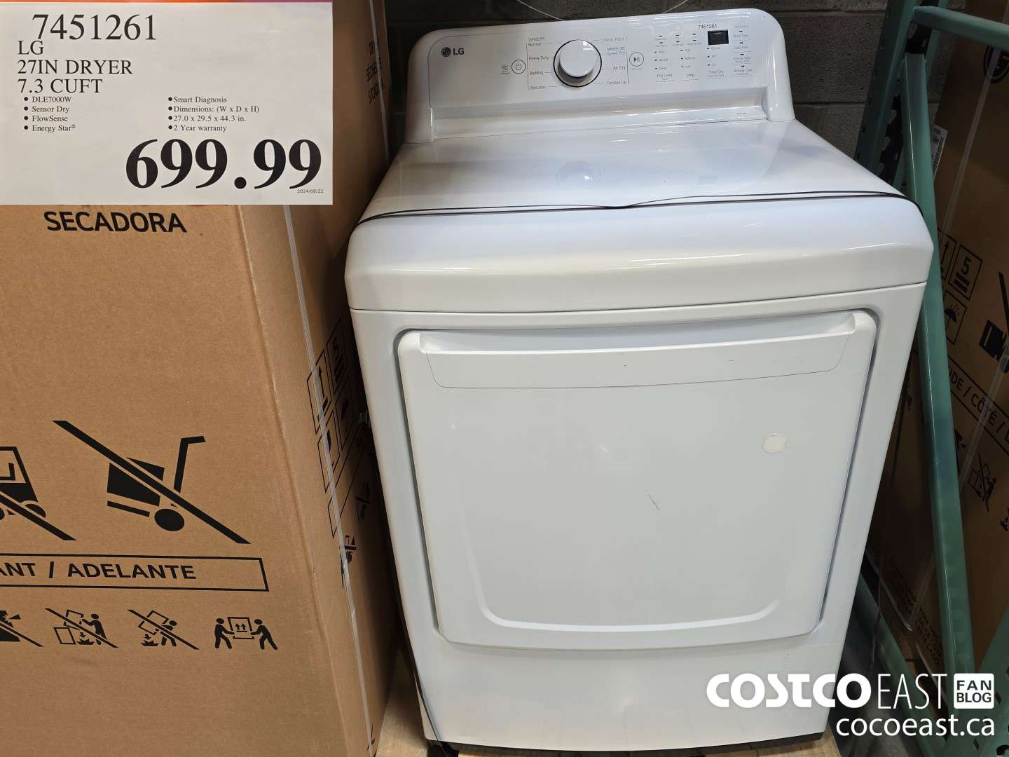 7451261 LG 27IN DRYER 7.3 CUFT $699.99