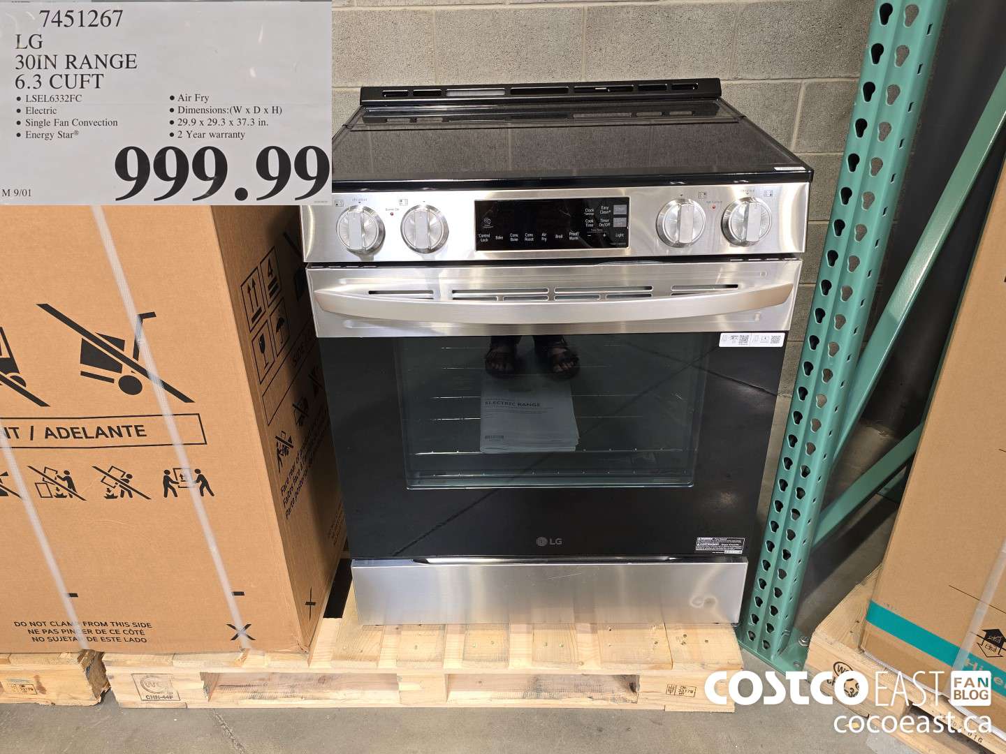 7451267 LG 30IN RANGE 6.3 CU. FT. $999.99