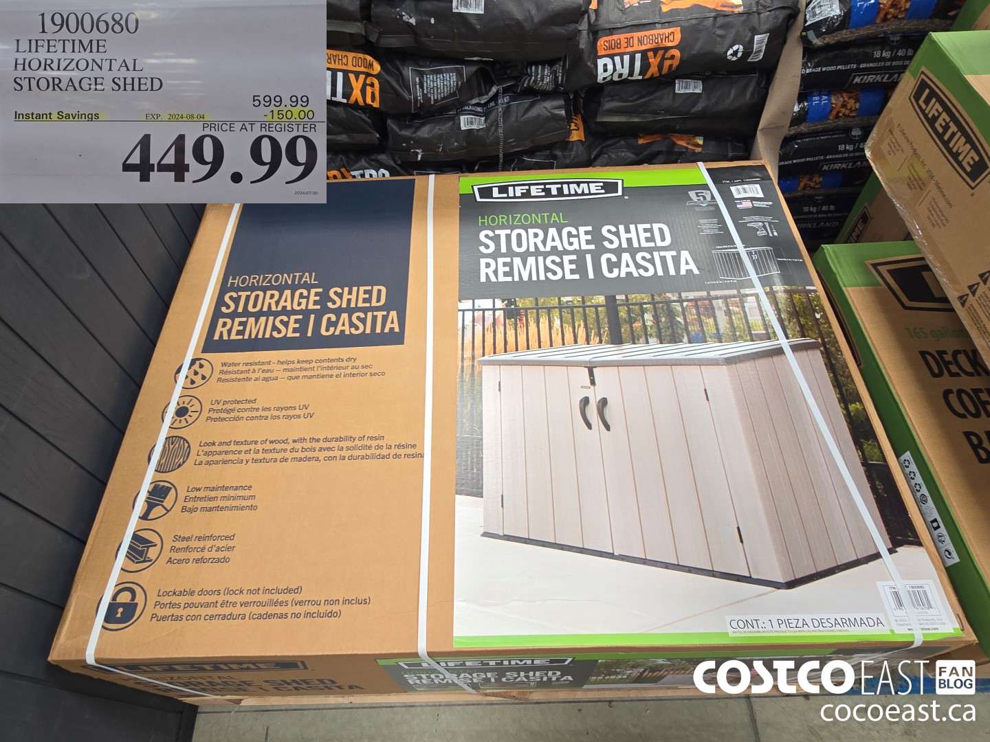 1900680 LIFETIME HORIZONTAL STORAGE SHED ($150.00 INSTANT SAVINGS EXPIRES ON 2024-08-04) $449.99