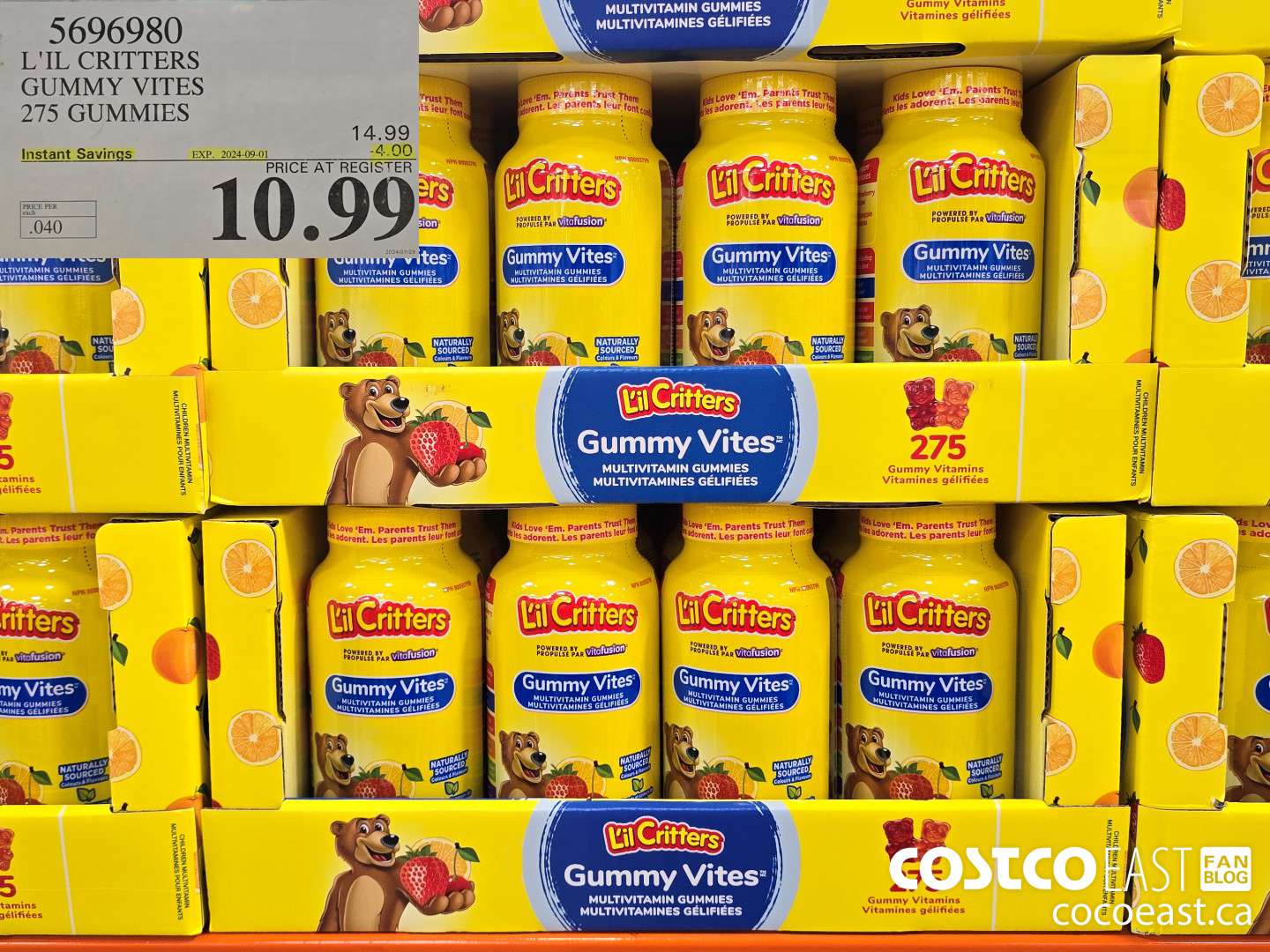 5696980 L'IL CRITTERS GUMMY VITES 275 GUMMIES ($4.00 INSTANT SAVINGS EXPIRES ON 2024-09-01) $10.99