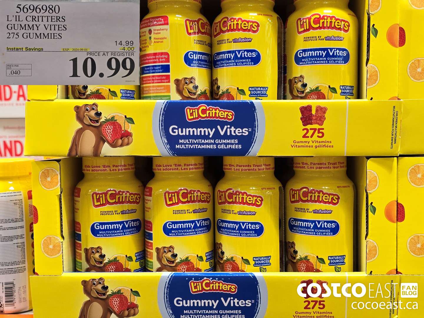 5696980 L'IL CRITTERS GUMMY VITES 275 GUMMIES ($4.00 INSTANT SAVINGS EXPIRES ON 2024-09-01) $10.99