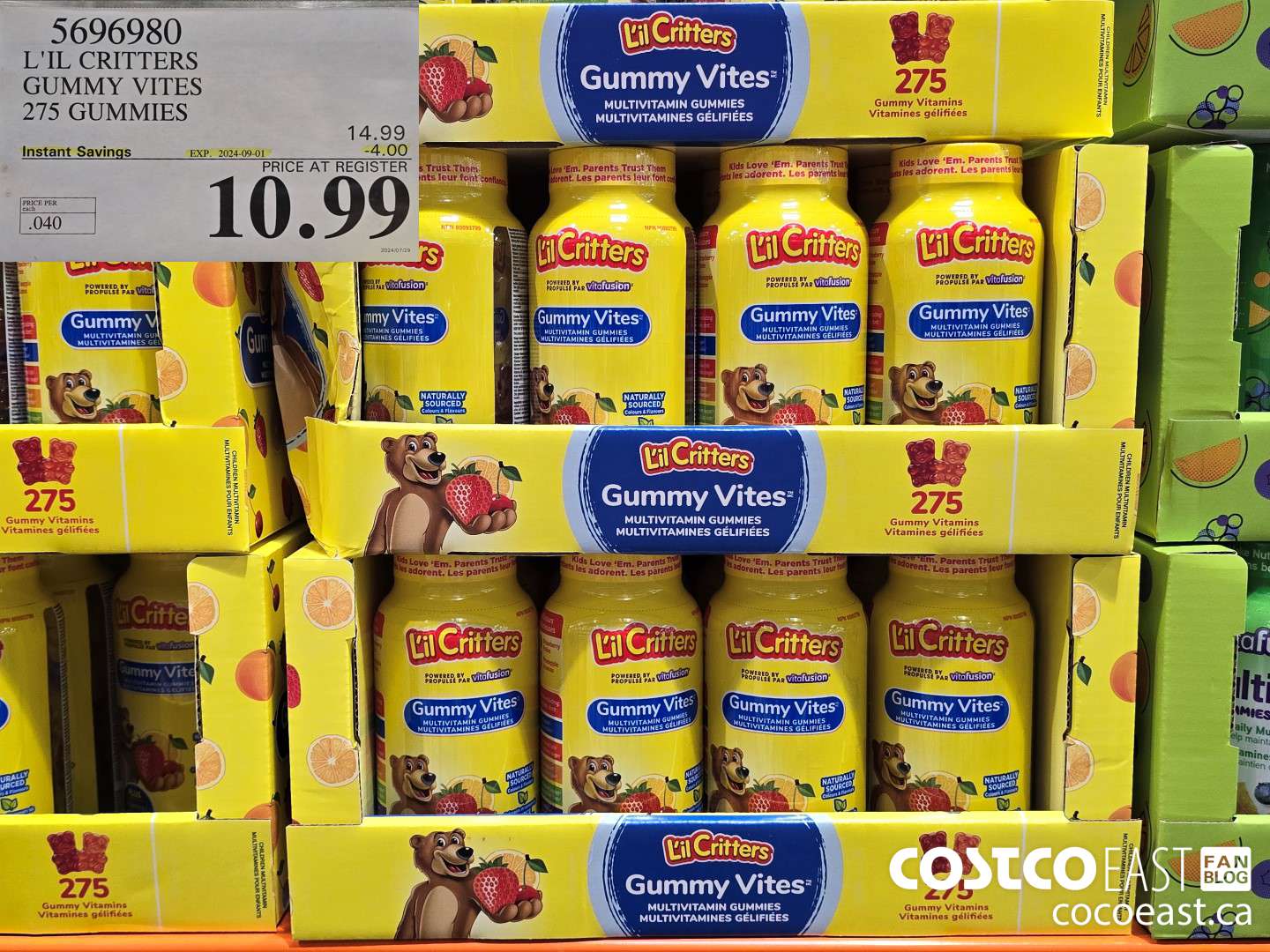 5696980 L'IL CRITTERS GUMMY VITES 275 GUMMIES ($4.00 INSTANT SAVINGS EXPIRES ON 2024-09-01) $10.99