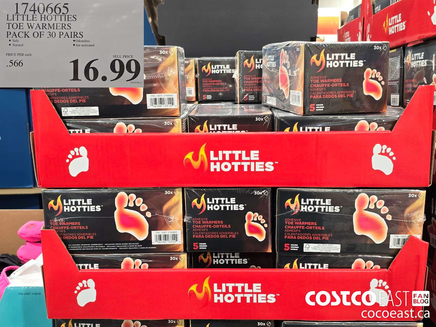 1740665 LITTLE HOTTIES TOE WARMERS PACK OF 30 PAIRS $16.99