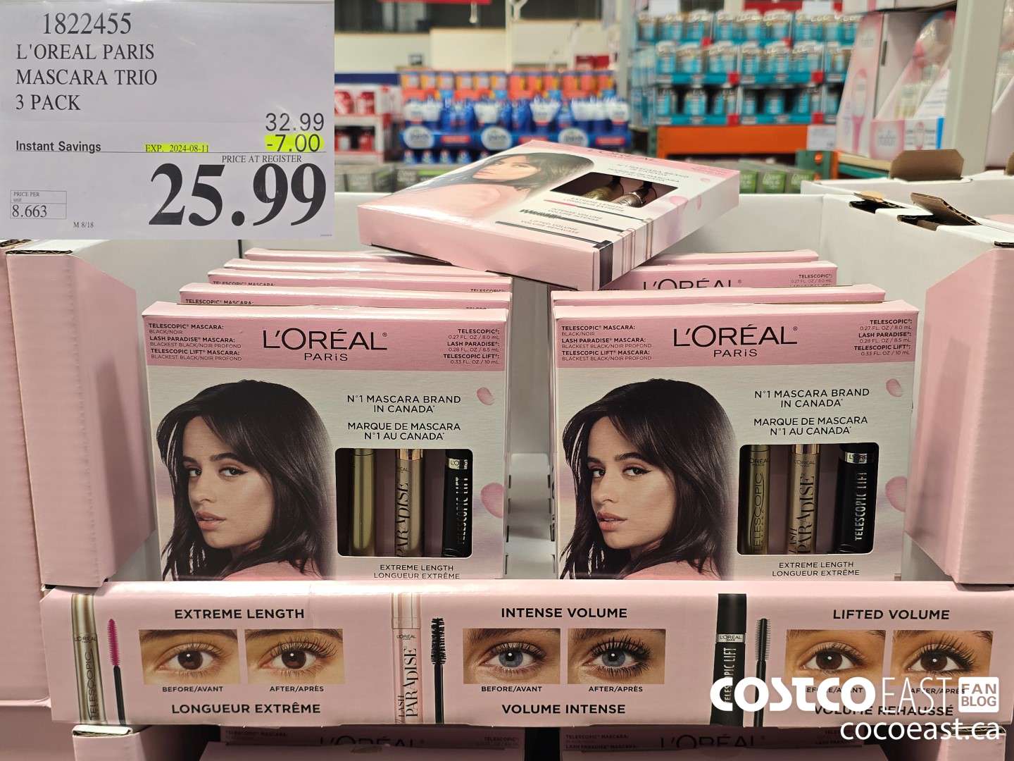 1822455 L'OREAL PARIS MASCARA TRIO 3 PACK ($7.00 INSTANT SAVINGS EXPIRES ON 2024-08-11) $25.99