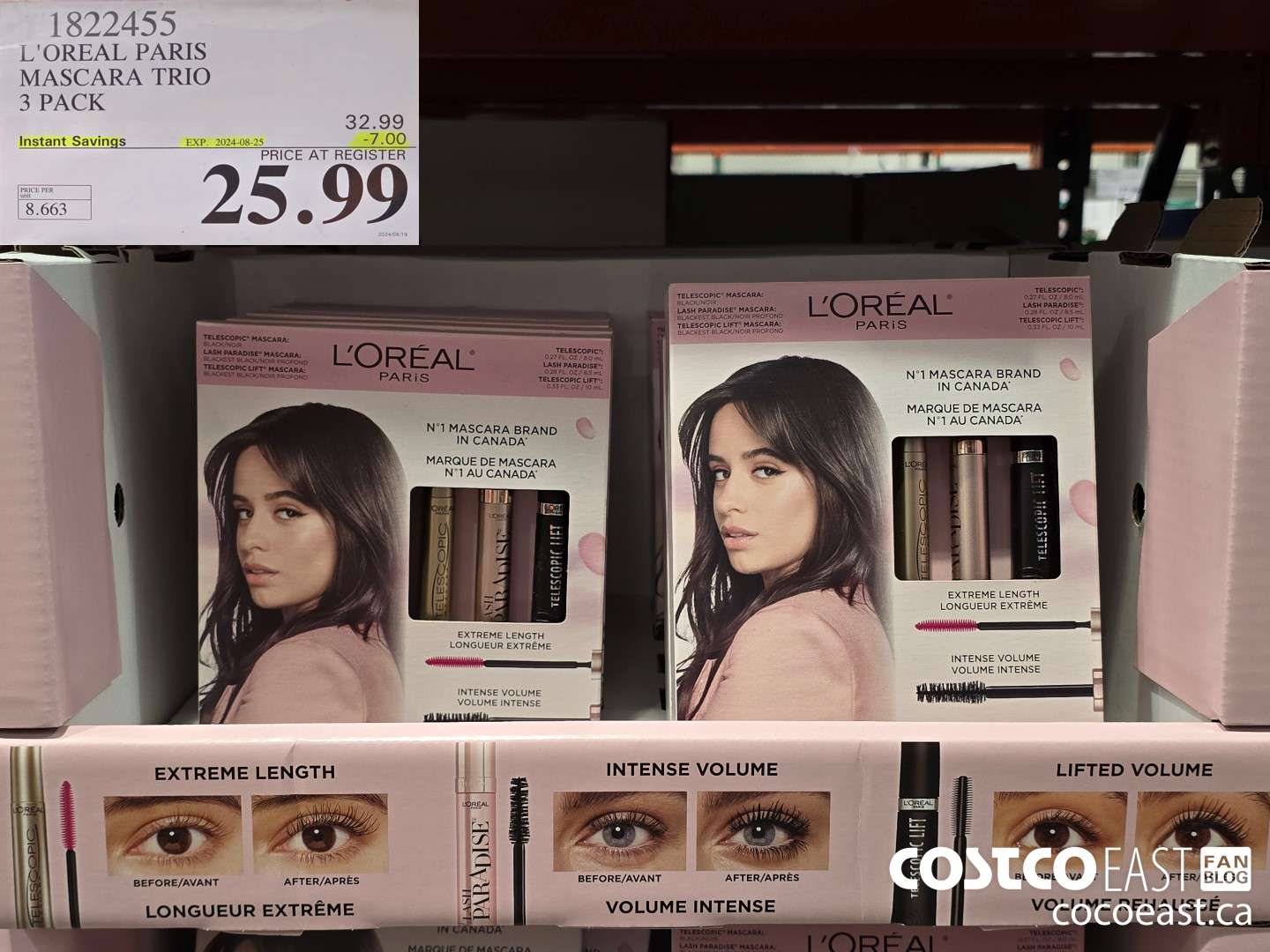 1822455 L'OREAL PARIS MASCARA TRIO 3 PACK ($7.00 INSTANT SAVINGS EXPIRES ON 2024-08-25) $25.99