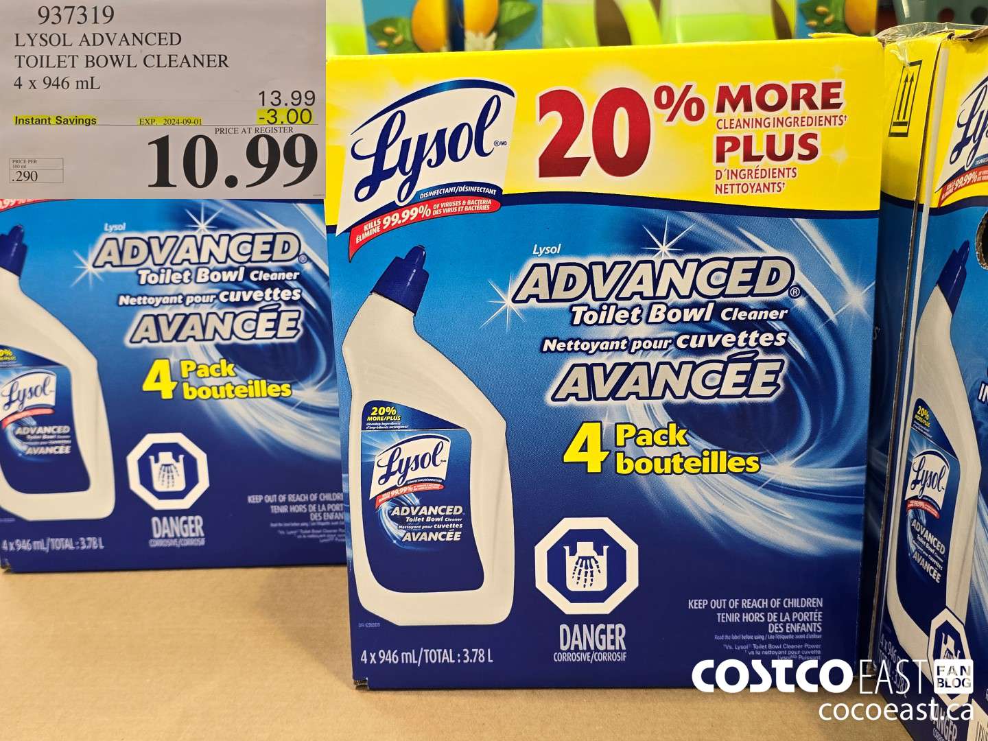 937319 LYSOL ADVANCED TOILET BOWL CLEANER 4 X 946 ML ($3.00 INSTANT SAVINGS EXPIRES ON 2024-09-01) $10.99