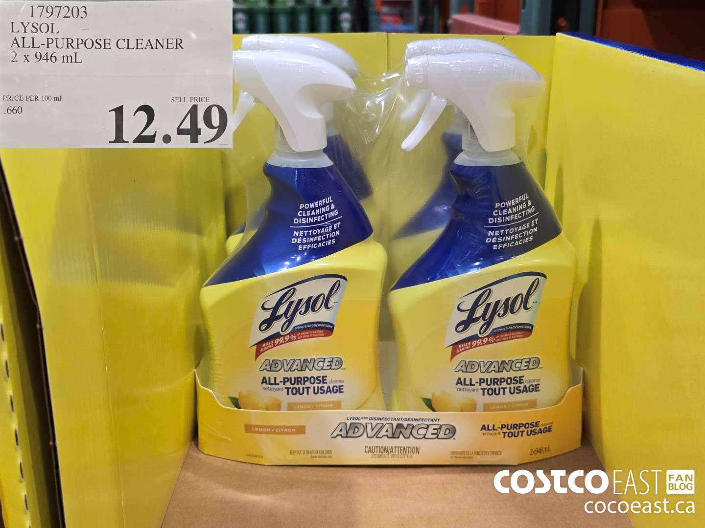 1797203 LYSOL ALL-PURPOSE CLEANER 2 x 946 mL $12.49