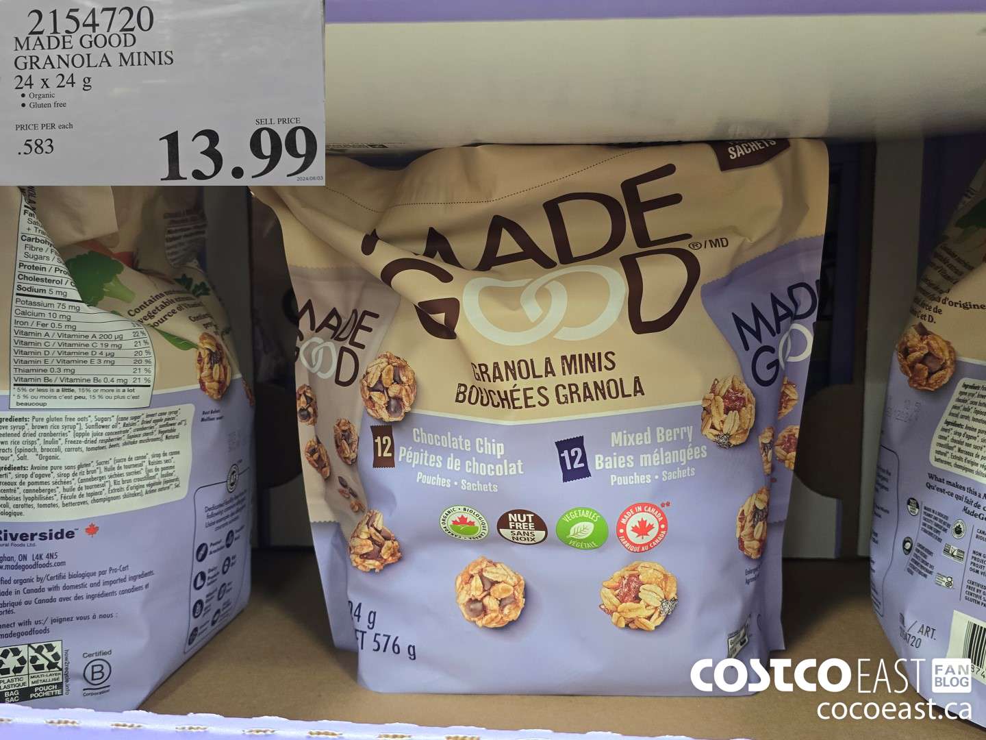 2154720 MADE GOOD GRANOLA MINIS 24 x 24 g $13.99