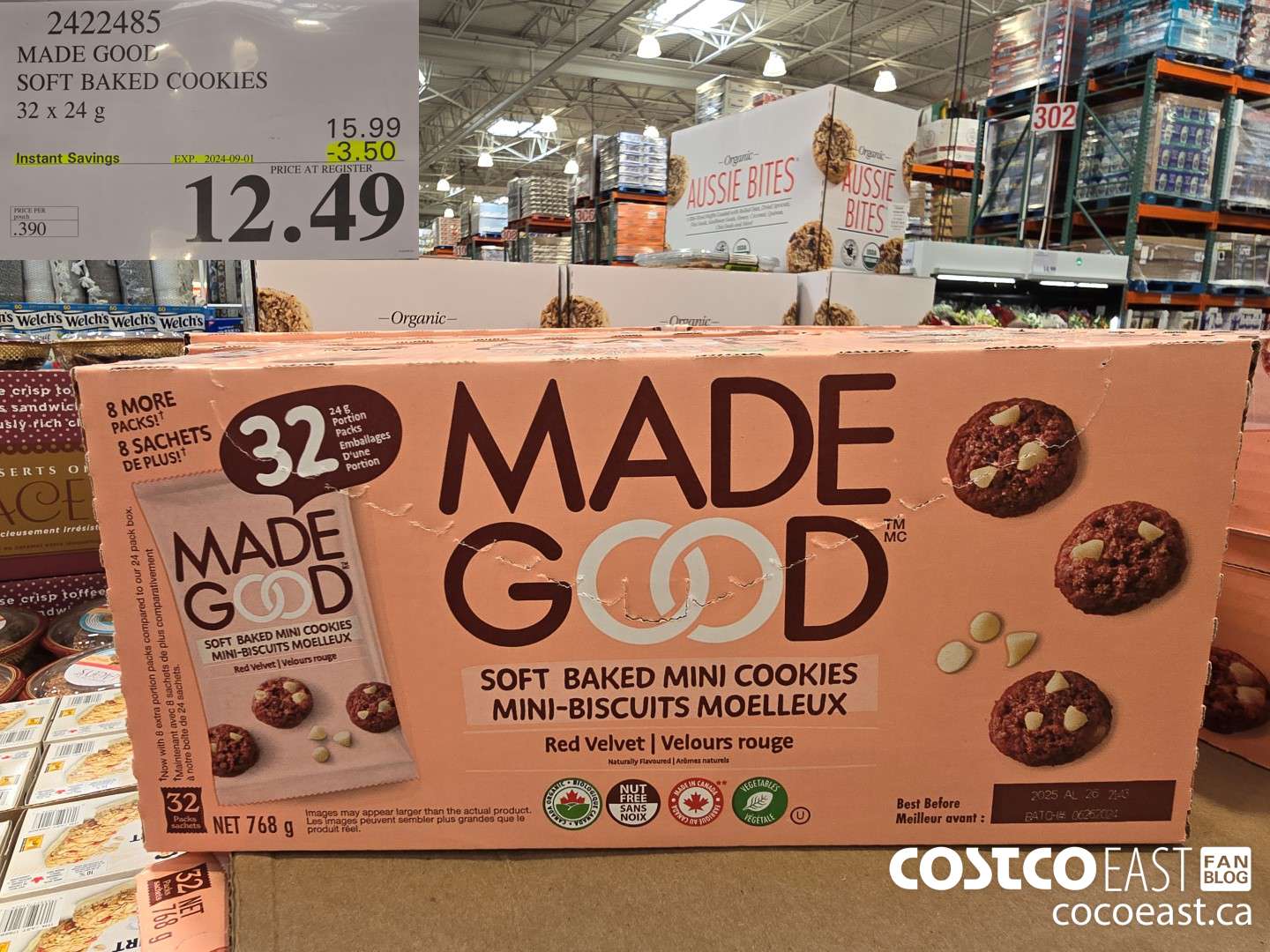 2422485 MADE GOOD SOFT BAKED COOKIES 32 x 24G ($3.50 INSTANT SAVINGS EXPIRES ON 2024-09-01) $12.49