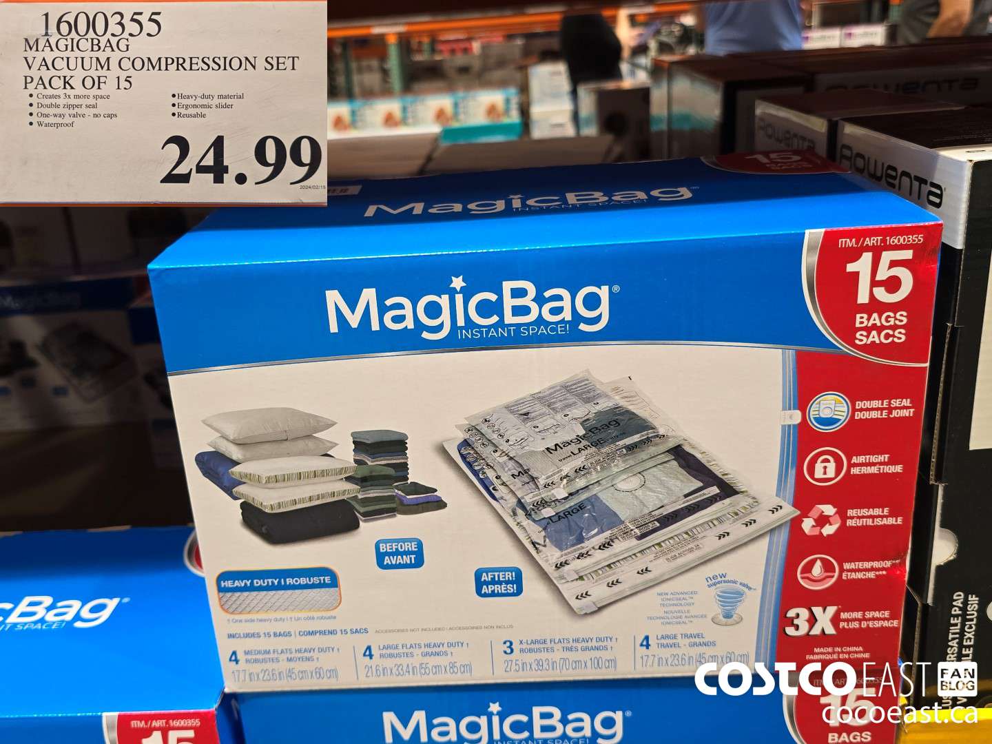 1600355 MAGICBAG VACUUM COMPRESSION SET PACK OF 15 $24.99