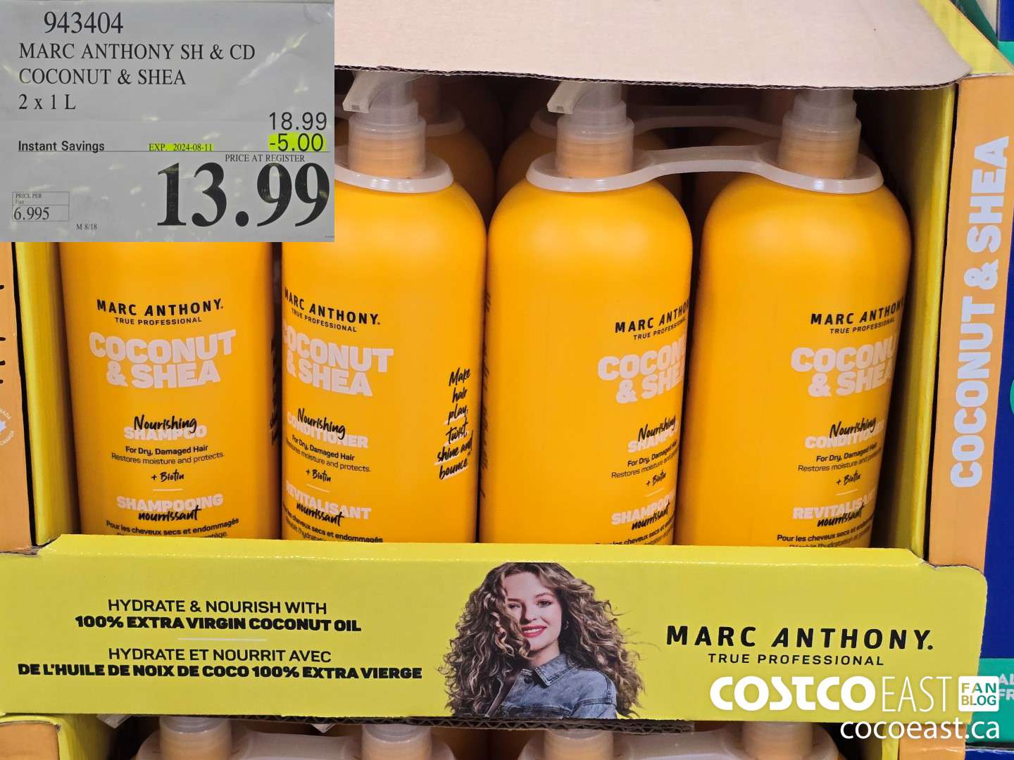943404 MARC ANTHONY SH & CD COCONUT & SHEA 2 X 1L ($5.00 INSTANT SAVINGS EXPIRES ON 2024-08-11) $13.99