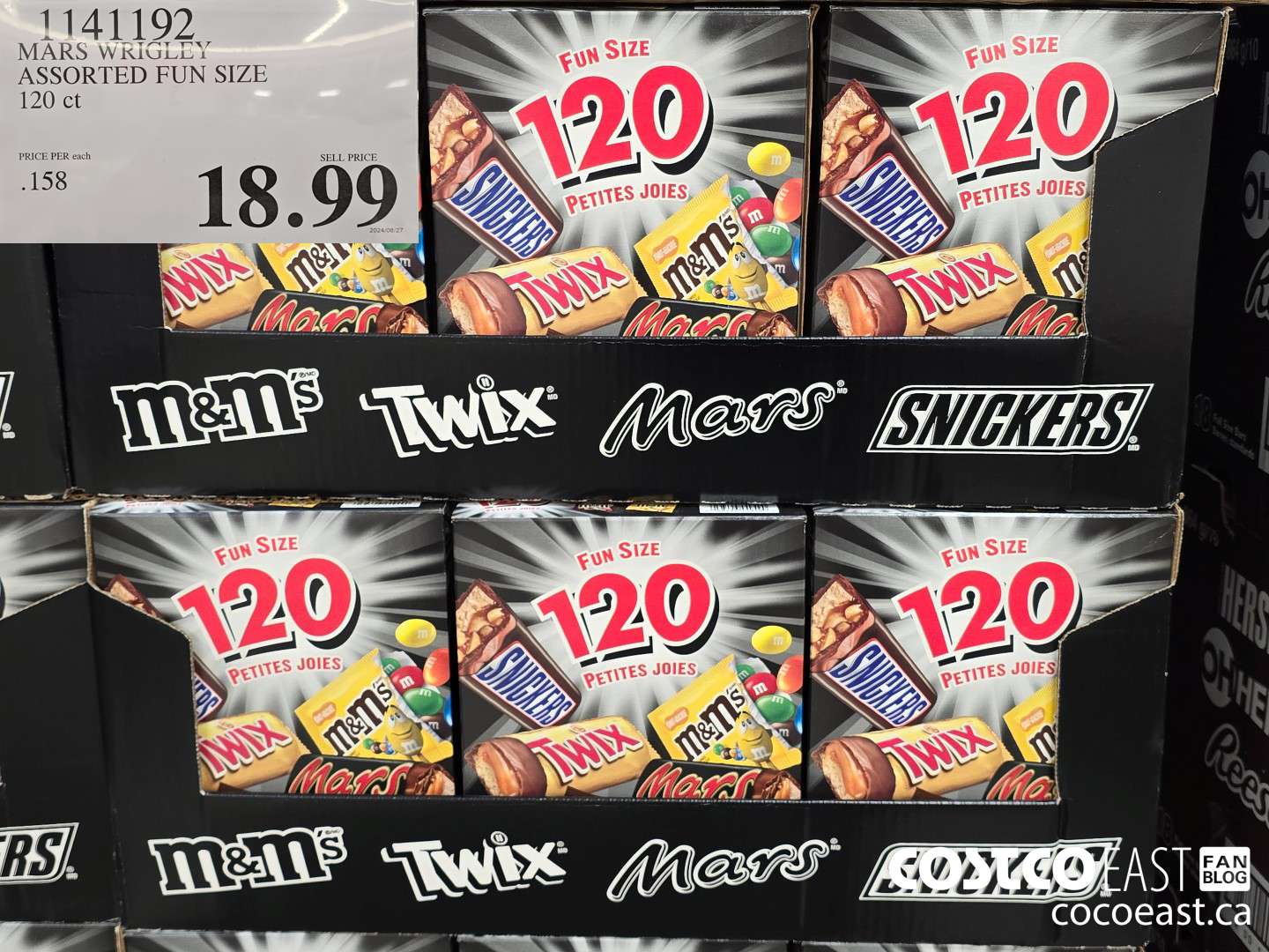 1141192 MARS WRIGLEY ASSORTED FUN SIZE 120 CT $18.99