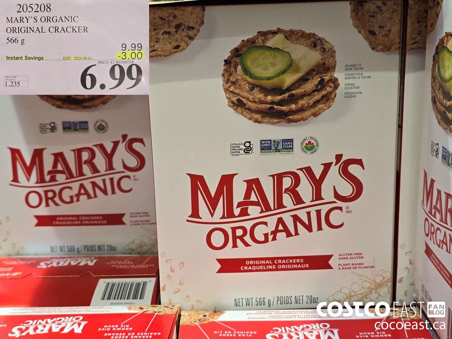 205208 MARY'S ORGANIC ORIGINAL CRACKER 566G ($3.00 INSTANT SAVINGS EXPIRES ON 2024-09-01) $6.99