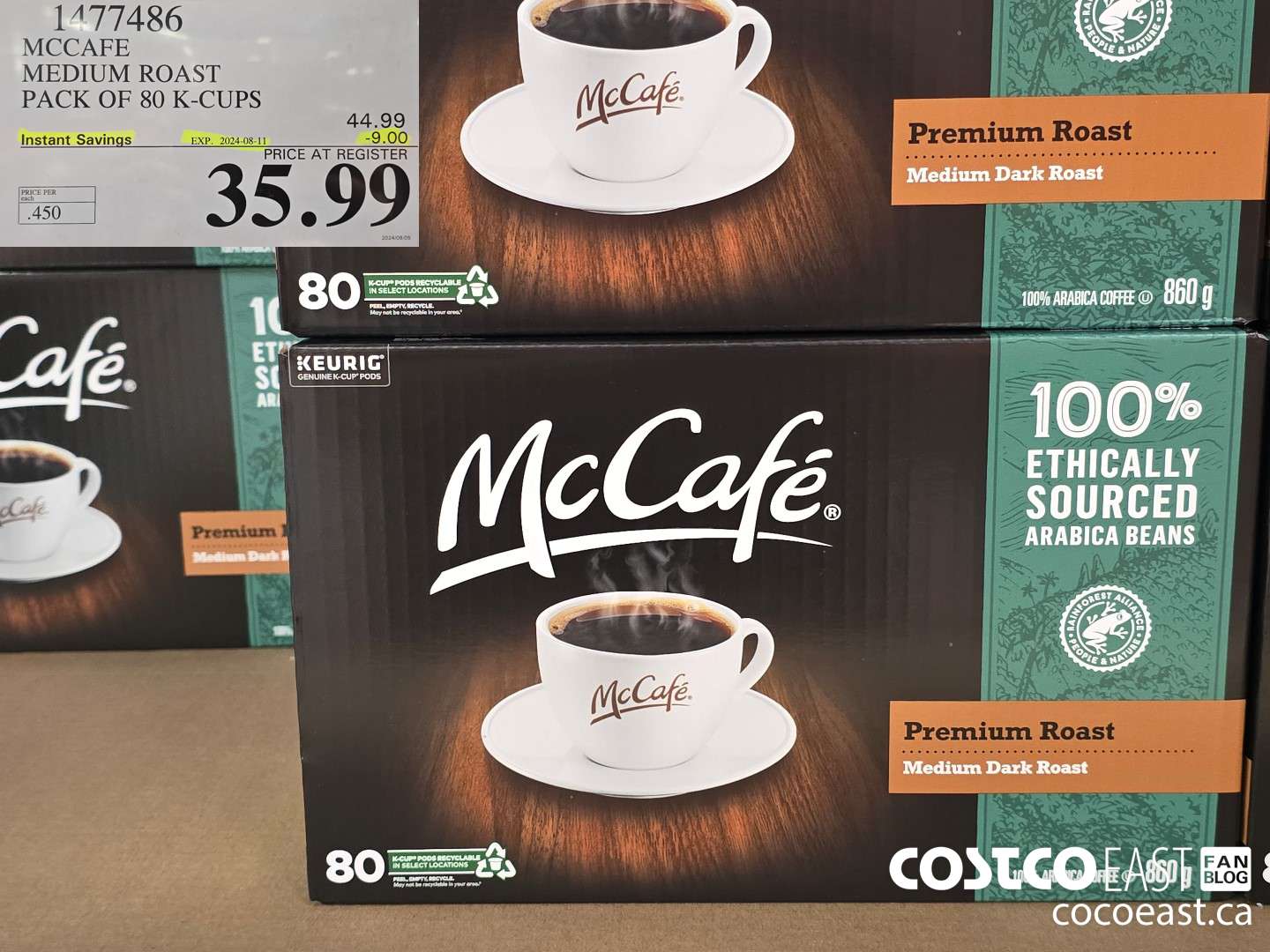 1477486 MCCAFE MEDIUM ROAST PACK OF 80 K-CUPS ($9.00 INSTANT SAVINGS EXPIRES ON 2024-08-11) $35.99