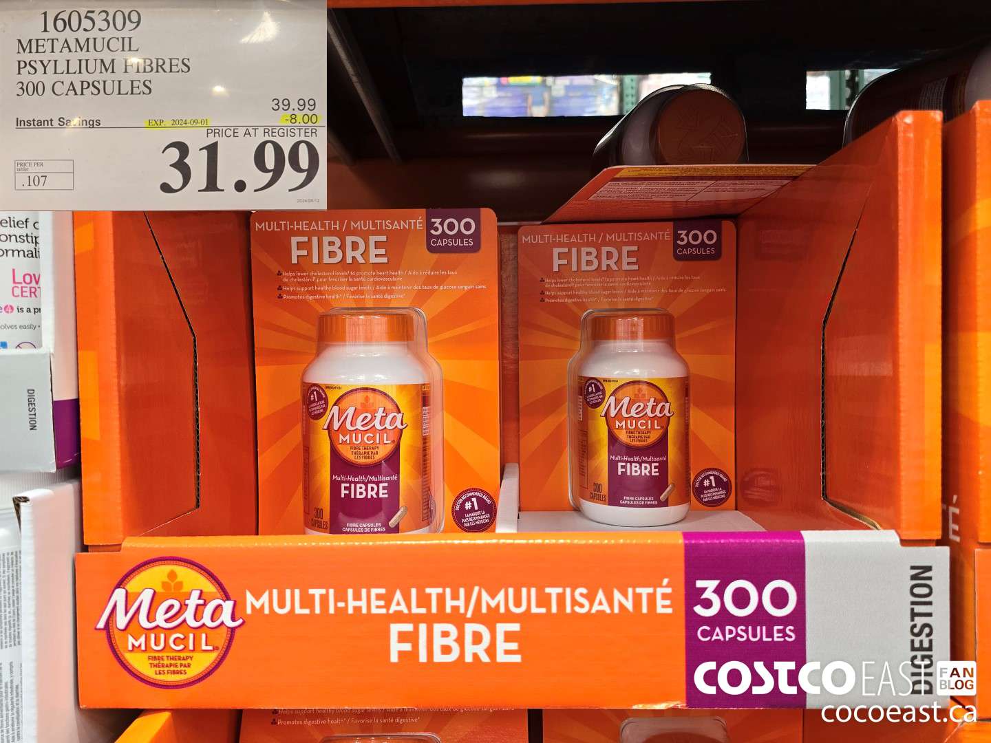 1605309 METAMUCIL PSYLLIUM FIBRES 300 CAPSULES ($8.00 INSTANT SAVINGS EXPIRES ON 2024-09-01) $31.99