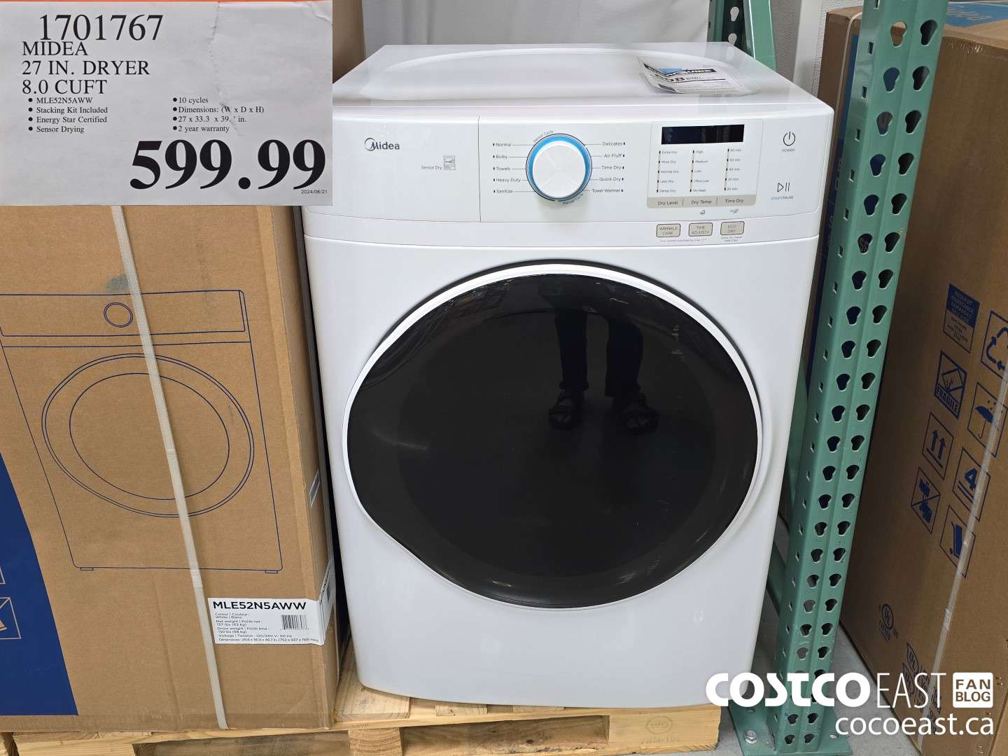 1701767 MIDEA 27 IN. DRYER 8.0 CUFT $599.99