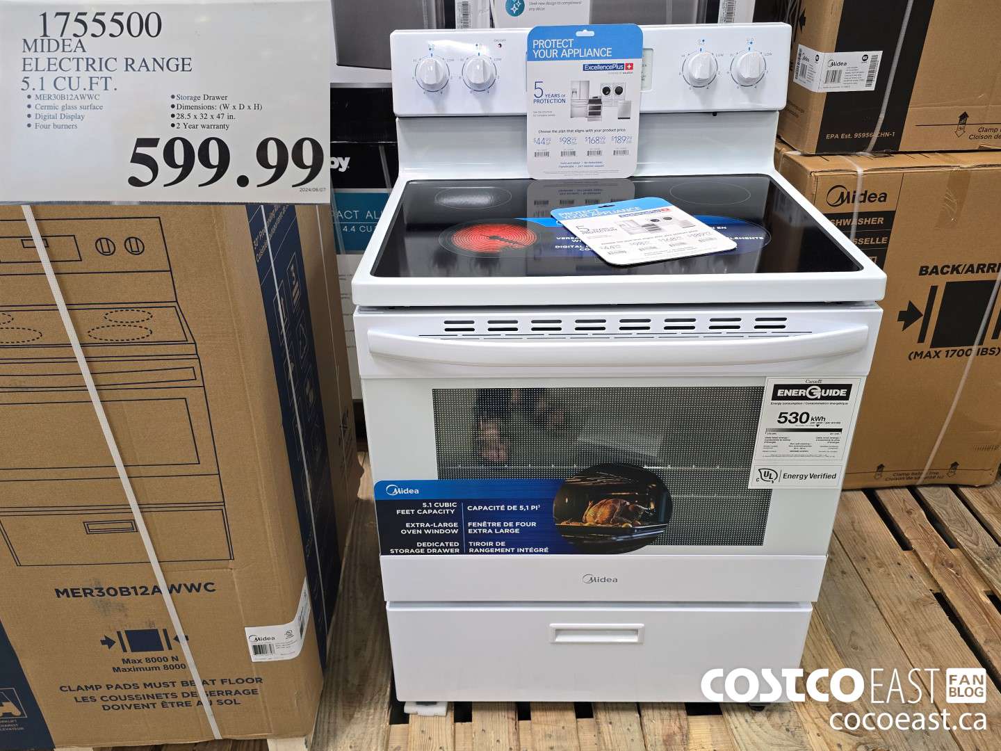 1755500 MIDEA ELECTRIC RANGE 5.1 CU.FT. $599.99