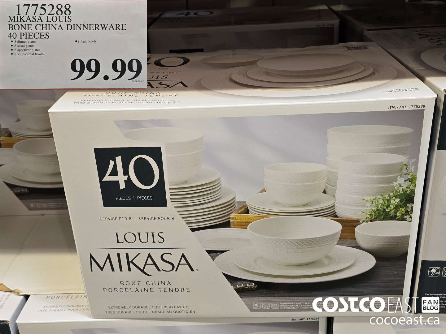 1775288 MIKASA LOUIS BONE CHINA DINNERWARE 40 PIECES $99.99