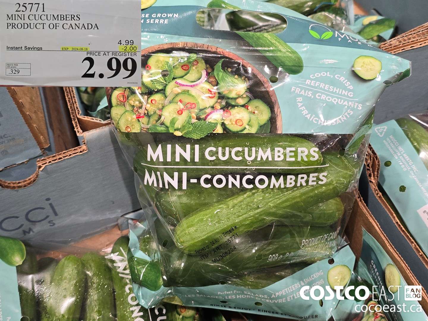 25771 MINI CUCUMBERS PRODUCT OF CANADA ($2.00 INSTANT SAVINGS EXPIRES ON 2024-08-18) $2.99