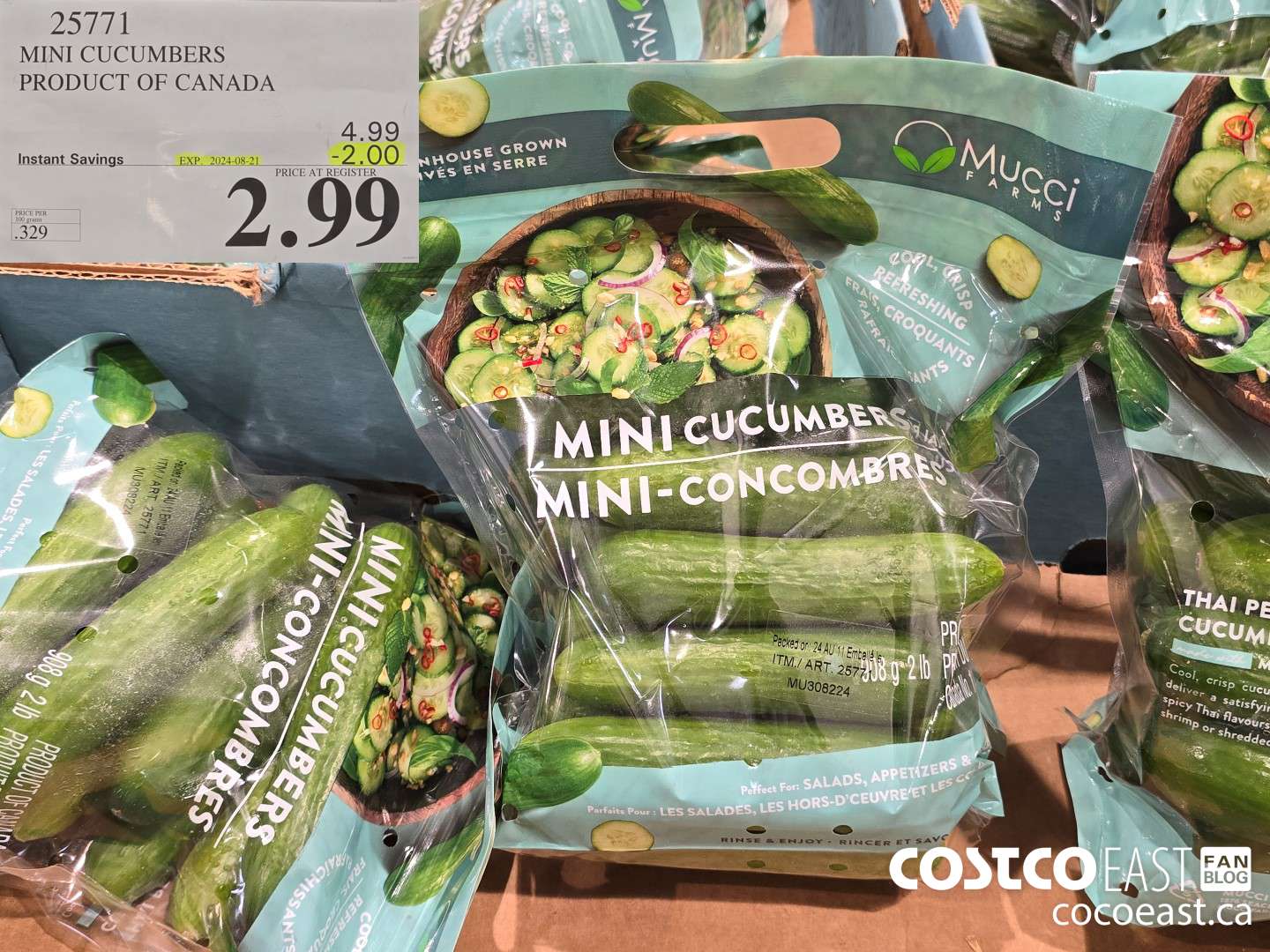 25771 MINI CUCUMBERS PRODUCT OF CANADA ($2.00 INSTANT SAVINGS EXPIRES ON 2024-08-21) $2.99