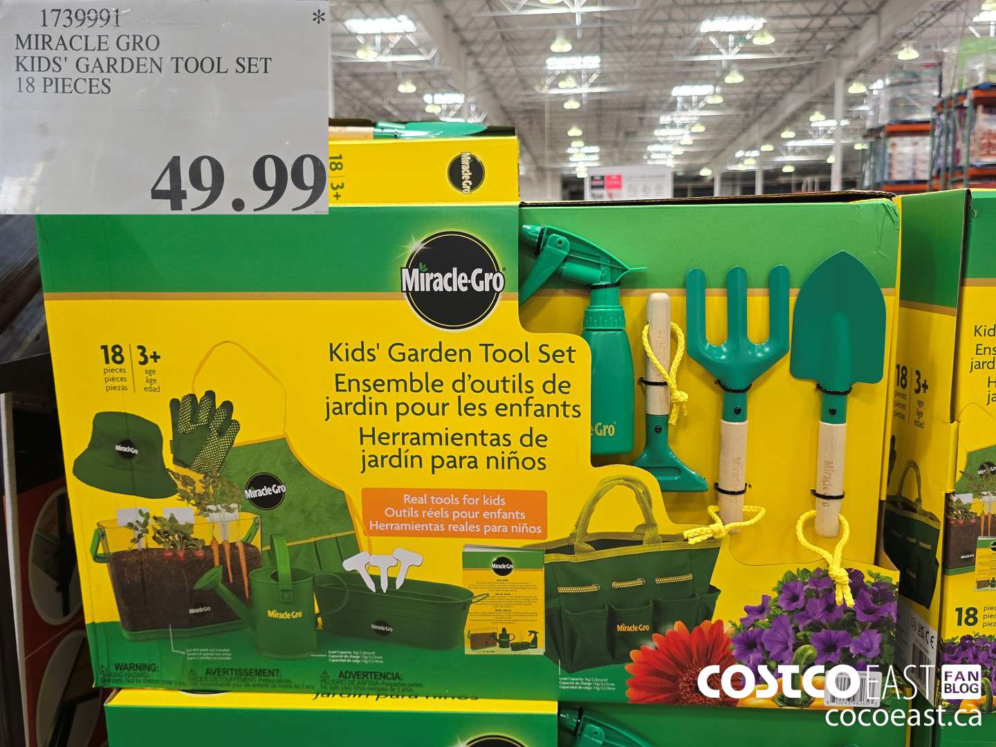 1739991 MIRACLE GRO KIDS' GARDEN TOOL SET 18 PIECES $49.99