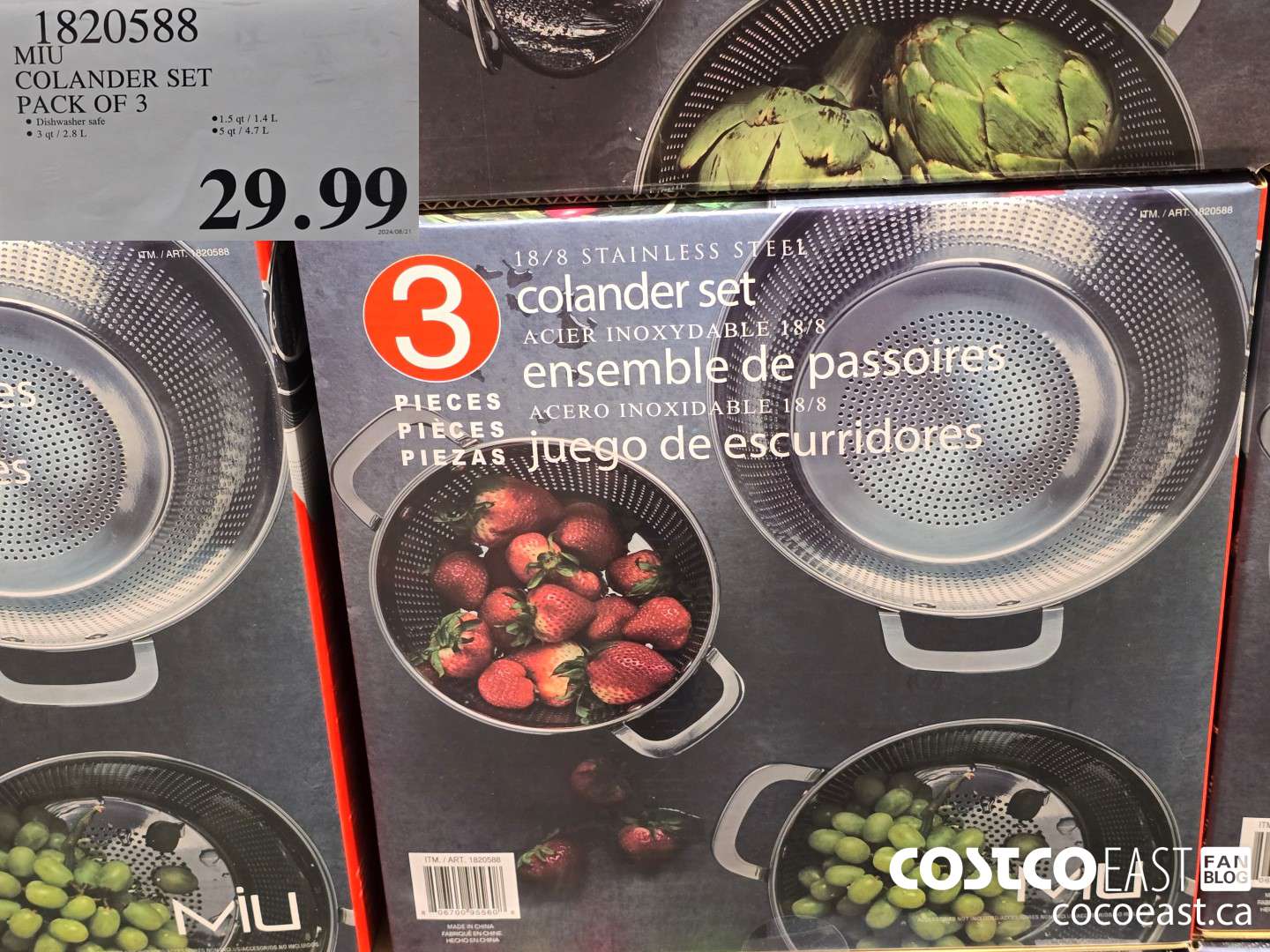1820588 MIU COLANDER SET PACK OF 3 $29.99