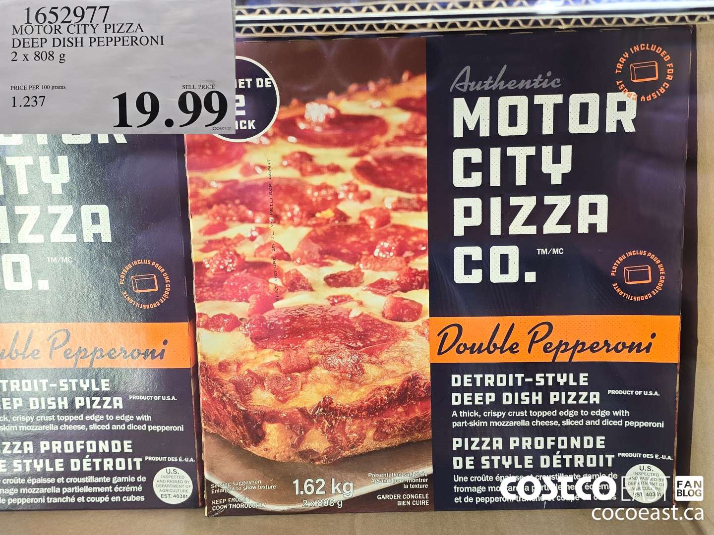 1652977 MOTOR CITY PIZZA DEEP DISH PEPPERONI 2 X 808G $19.99