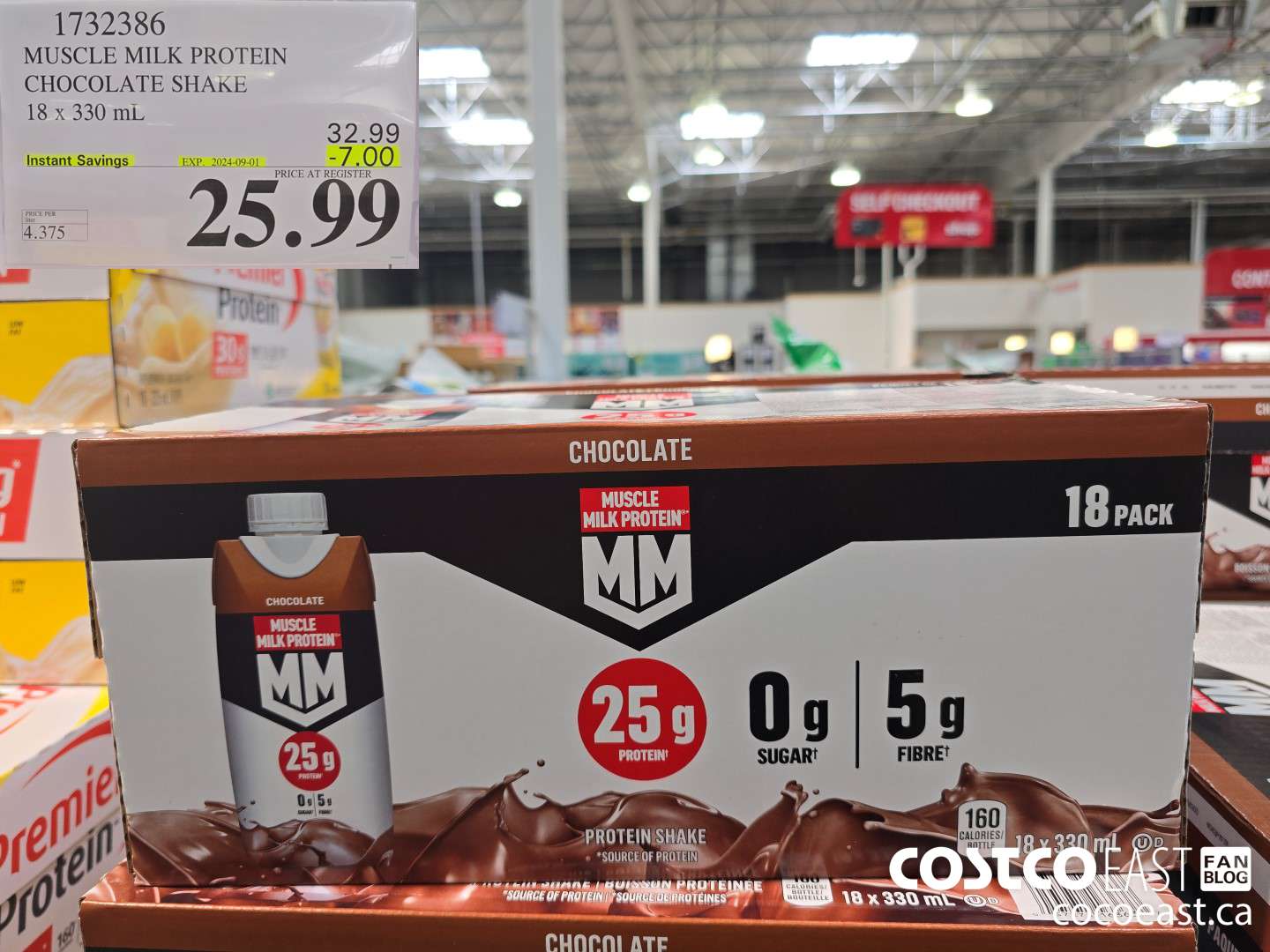 1732386 MUSCLE MILK PROTEIN CHOCOLATE SHAKE 18 X 330 ML ($7.00 INSTANT SAVINGS EXPIRES ON 2024-09-01) $25.99