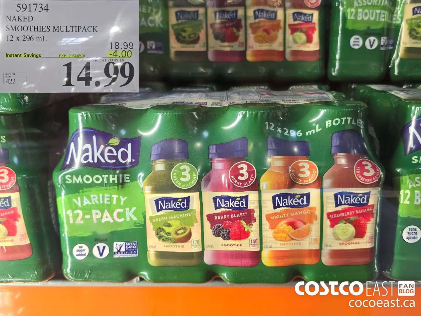 591734 NAKED SMOOTHIES MULTIPACK 12 X 296 ML ($4.00 INSTANT SAVINGS EXPIRES ON 2024-09-01) $14.99