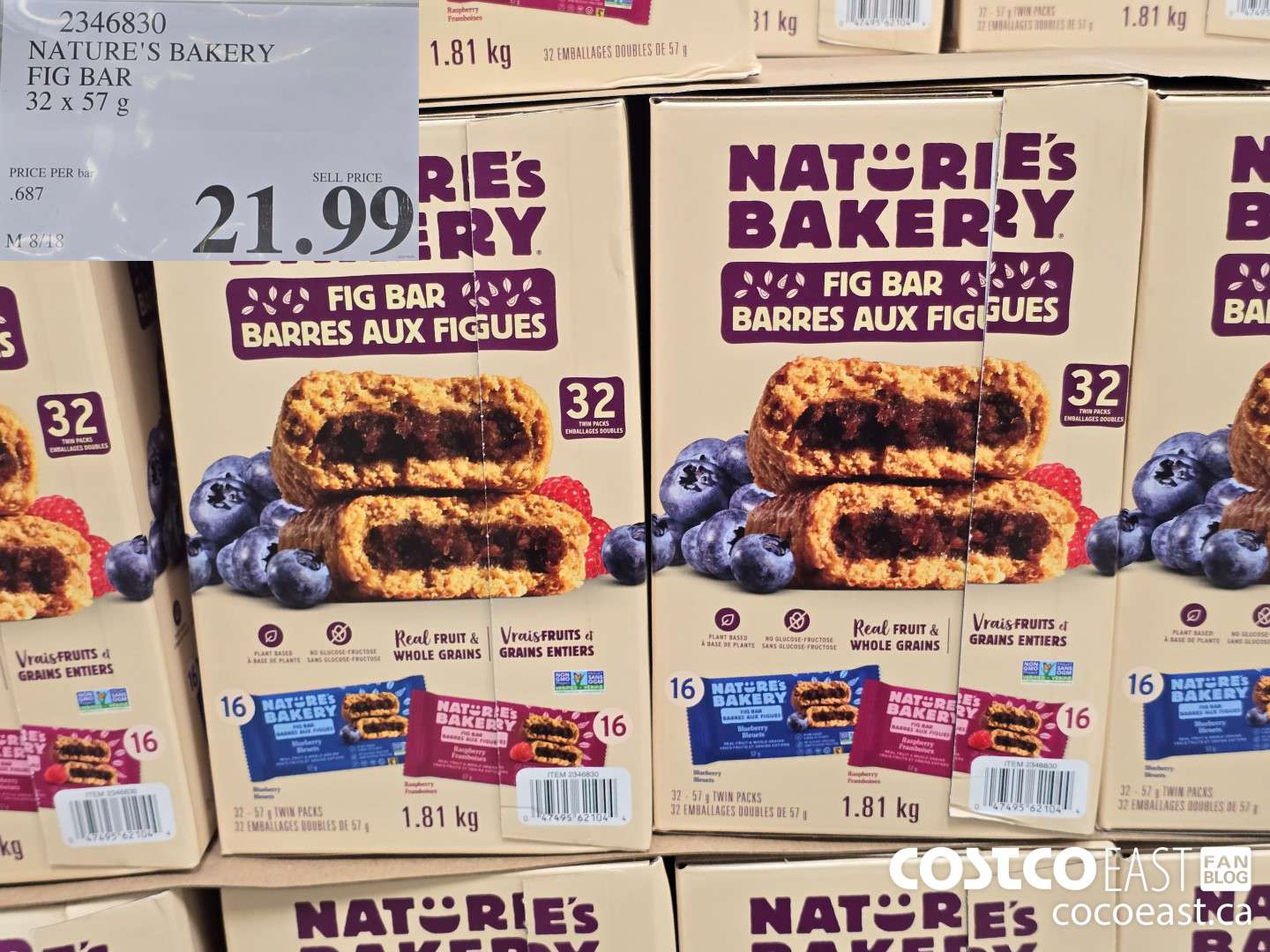 2346830 NATURE'S BAKERY FIG BAR 32 X 57 G $21.49