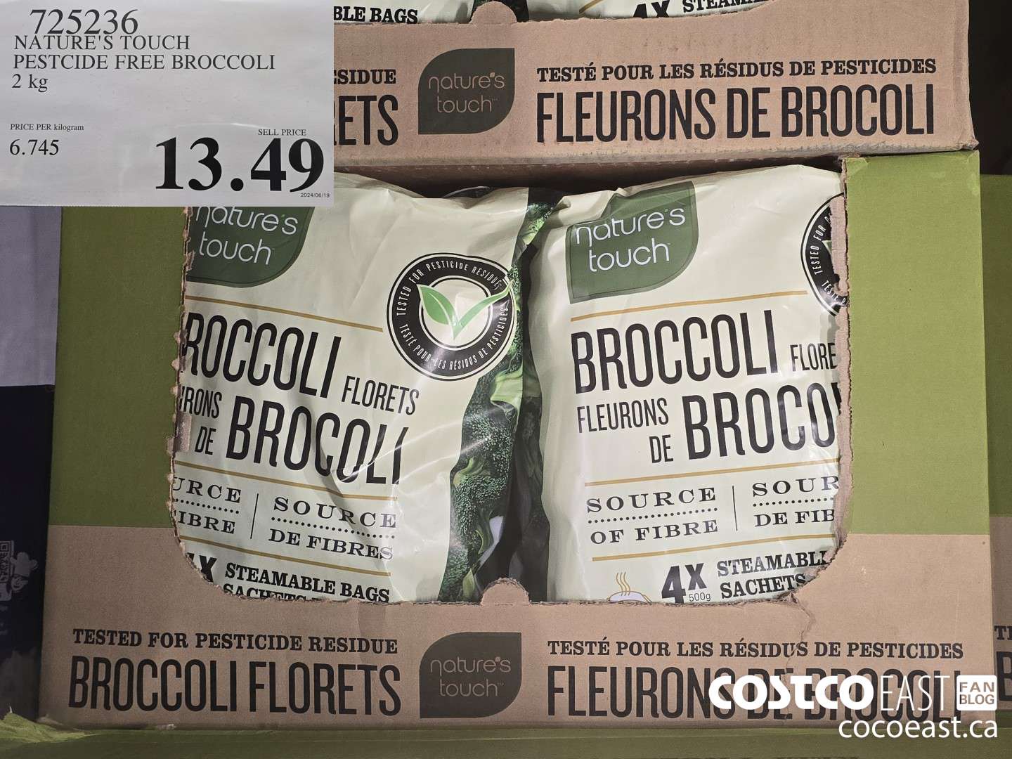 725236 NATURE'S TOUCH PESTICIDE FREE BROCCOLI 2KG $13.49