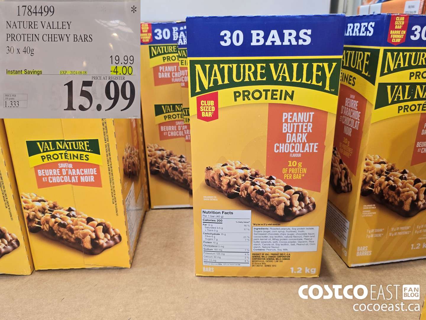 1784499 NATURE VALLEY PROTEIN CHEWY BARS 30 x 40G ($4.00 INSTANT SAVINGS EXPIRES ON 2024-08-18) $15.99