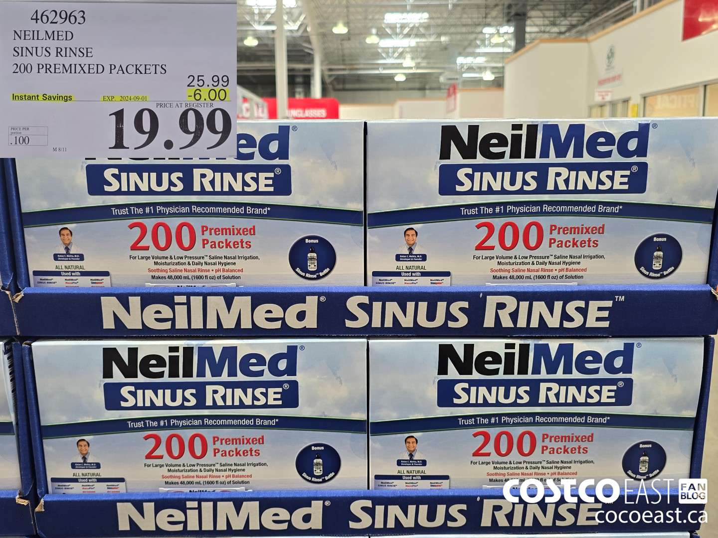 462963 NEILMED SINUS RINSE 200 PREMIXED PACKETS ($6.00 INSTANT SAVINGS EXPIRES ON 2024-09-01) $19.99