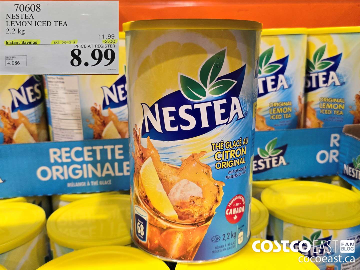 70608 NESTEA LEMON ICED TEA 2.2 KG ($3.00 INSTANT SAVINGS EXPIRES ON 2024-08-18) $8.99
