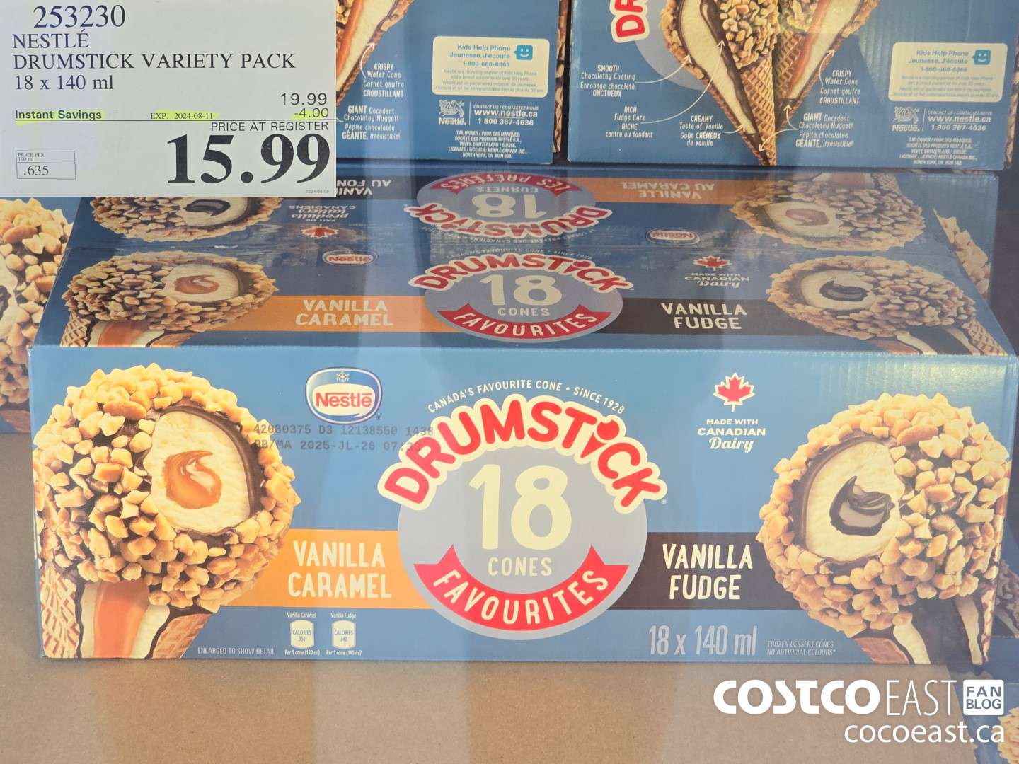 253230 NESTLE DRUMSTICK VARIETY PACK 18 X 140 ML ($4.00 INSTANT SAVINGS EXPIRES ON 2024-08-11) $15.99