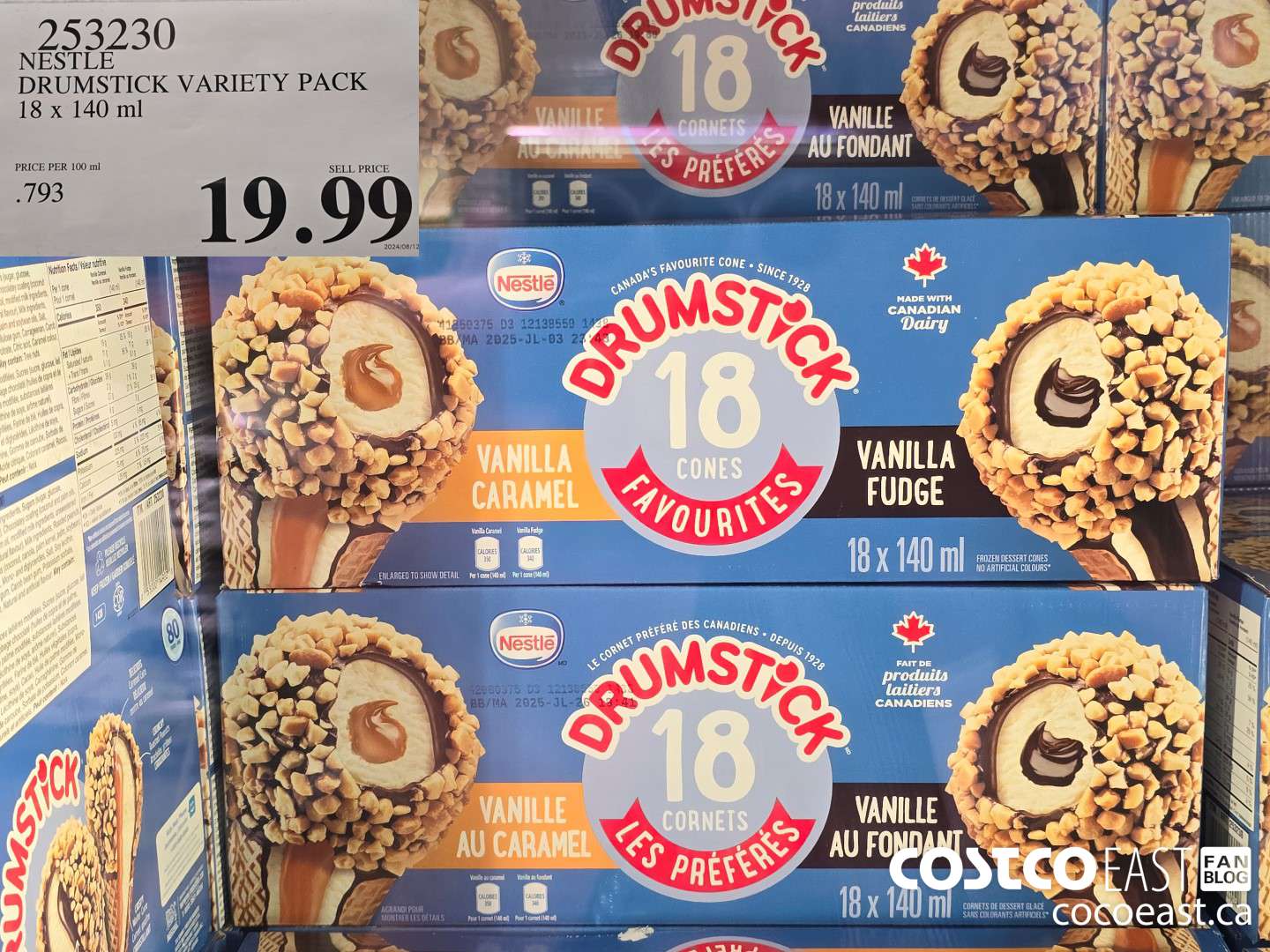 253230 NESTLE DRUMSTICK VARIETY PACK 18 X 140 ML $19.99