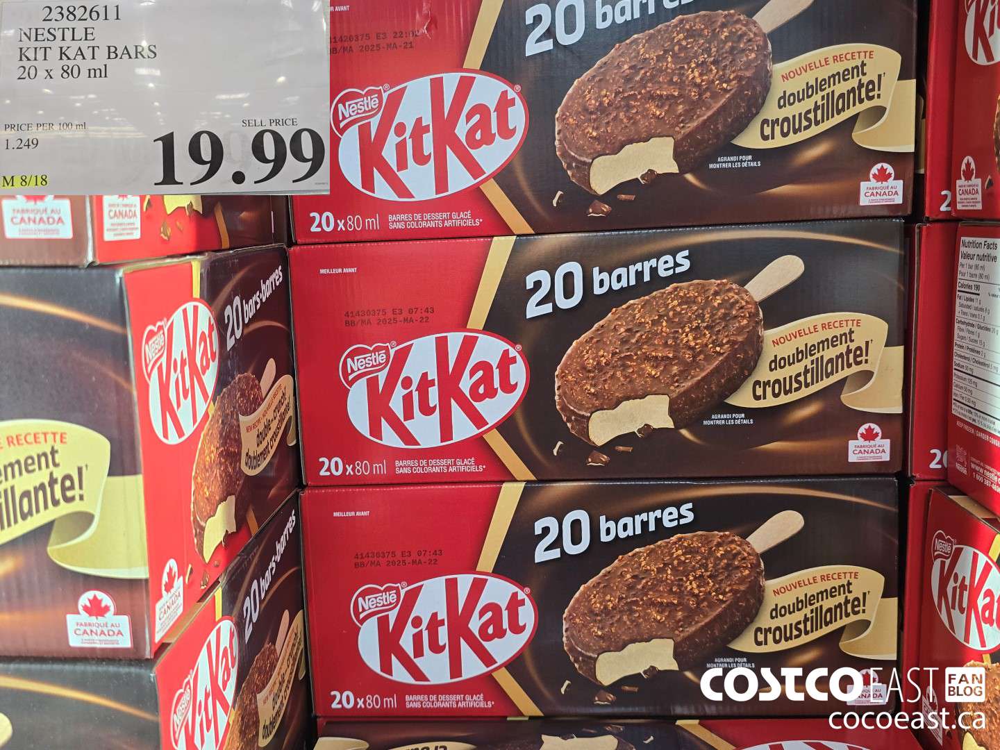 2382611 NESTLE KIT KAT BARS 20 x 80 ml $19.99