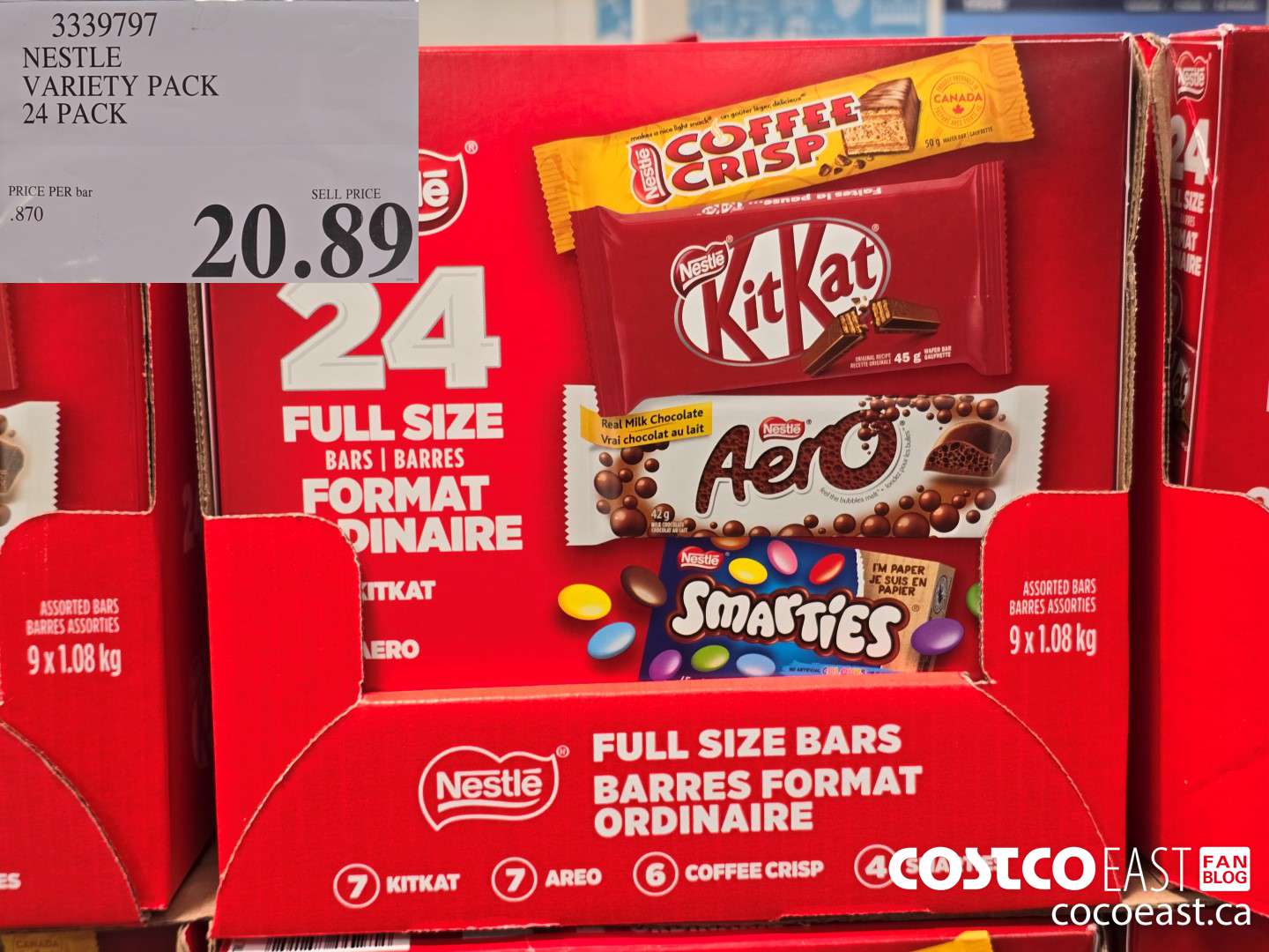 3339797 NESTLE VARIETY PACK 24 PACK $20.89