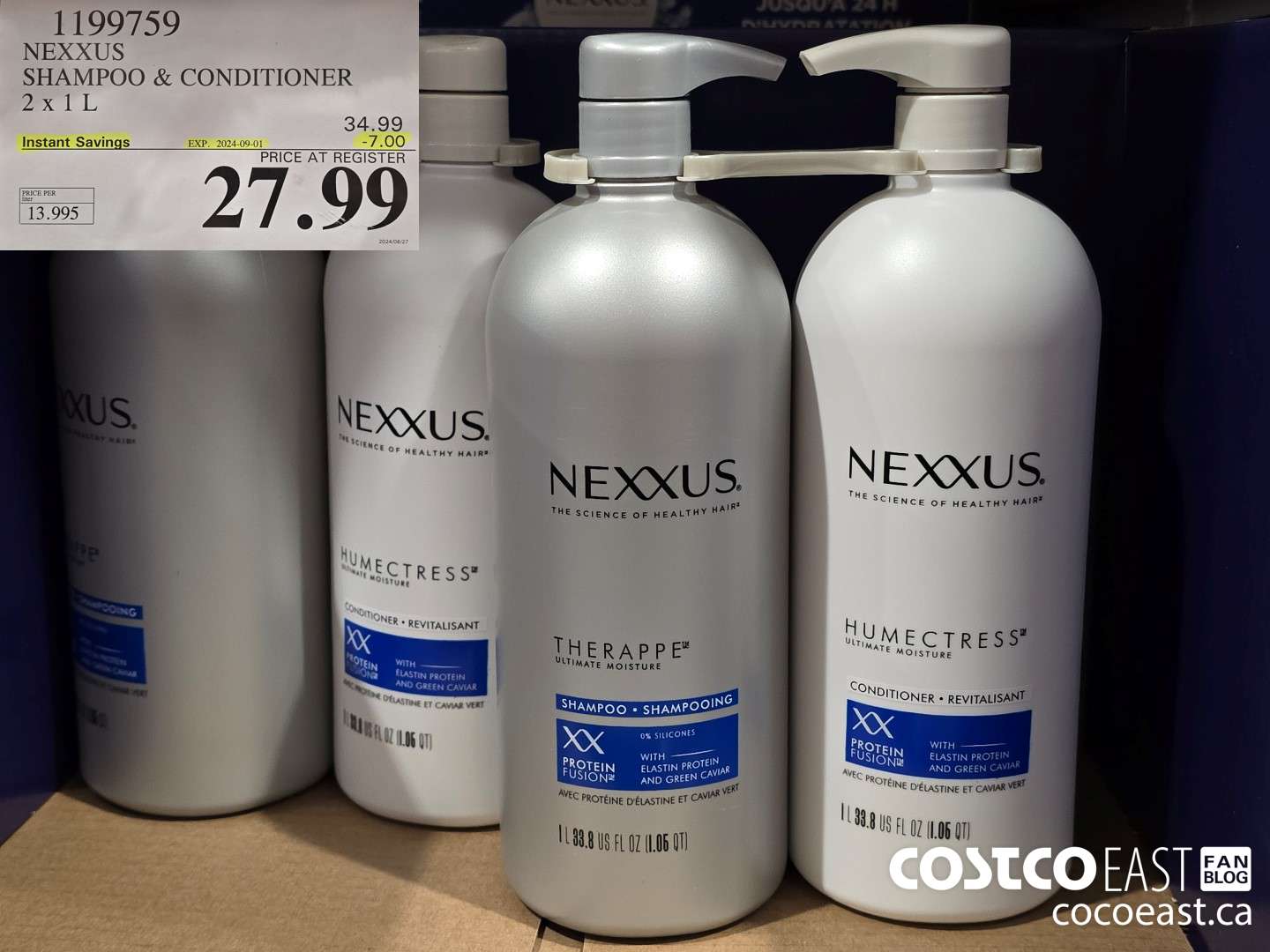 1199759 NEXXUS SHAMPOO & CONDITIONER 2 X 1L ($7.00 INSTANT SAVINGS EXPIRES ON 2024-09-01) $27.99