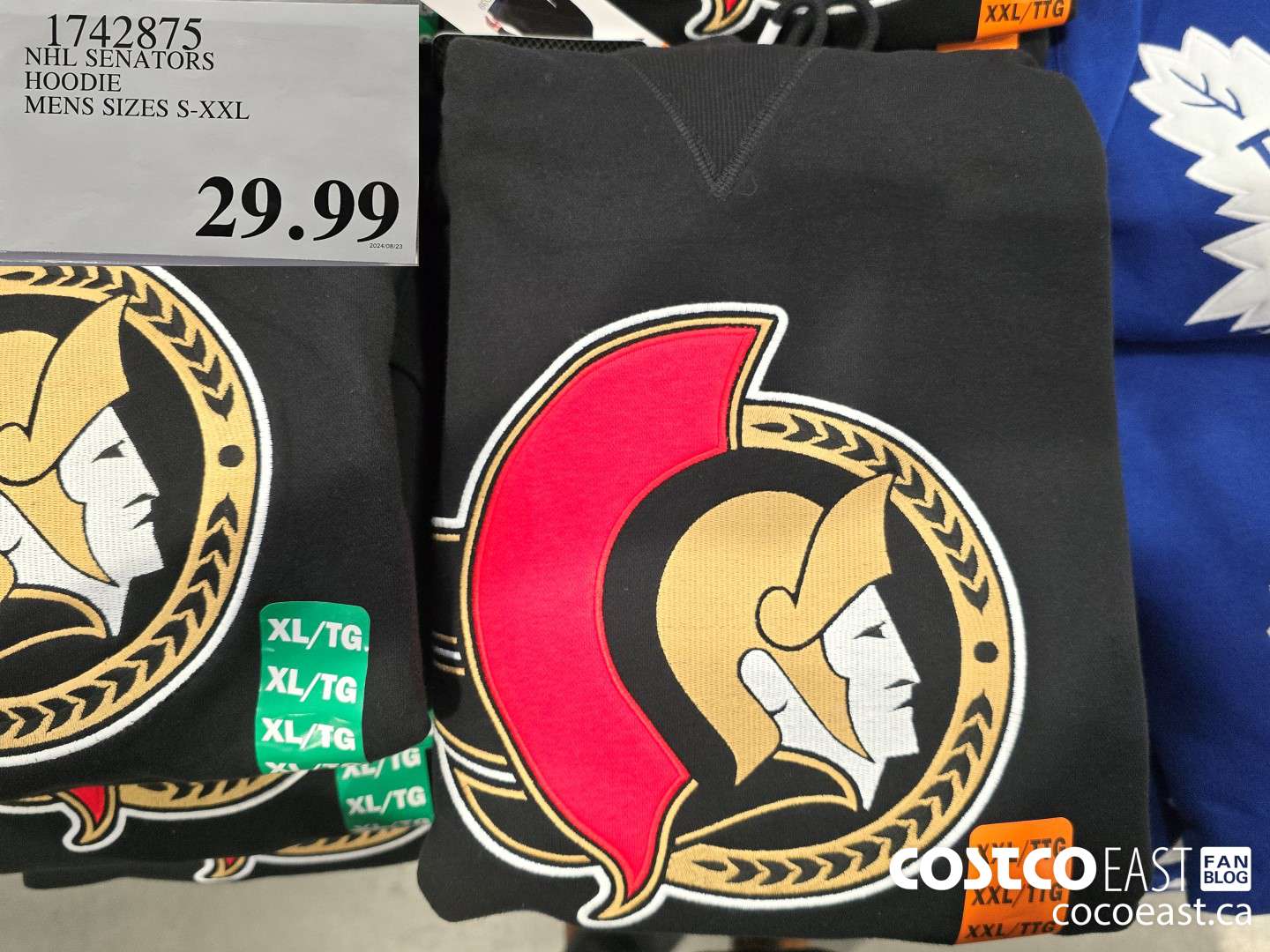 1742875 NHL SENATORS HOODIE MENS SIZES S-XXL $29.99