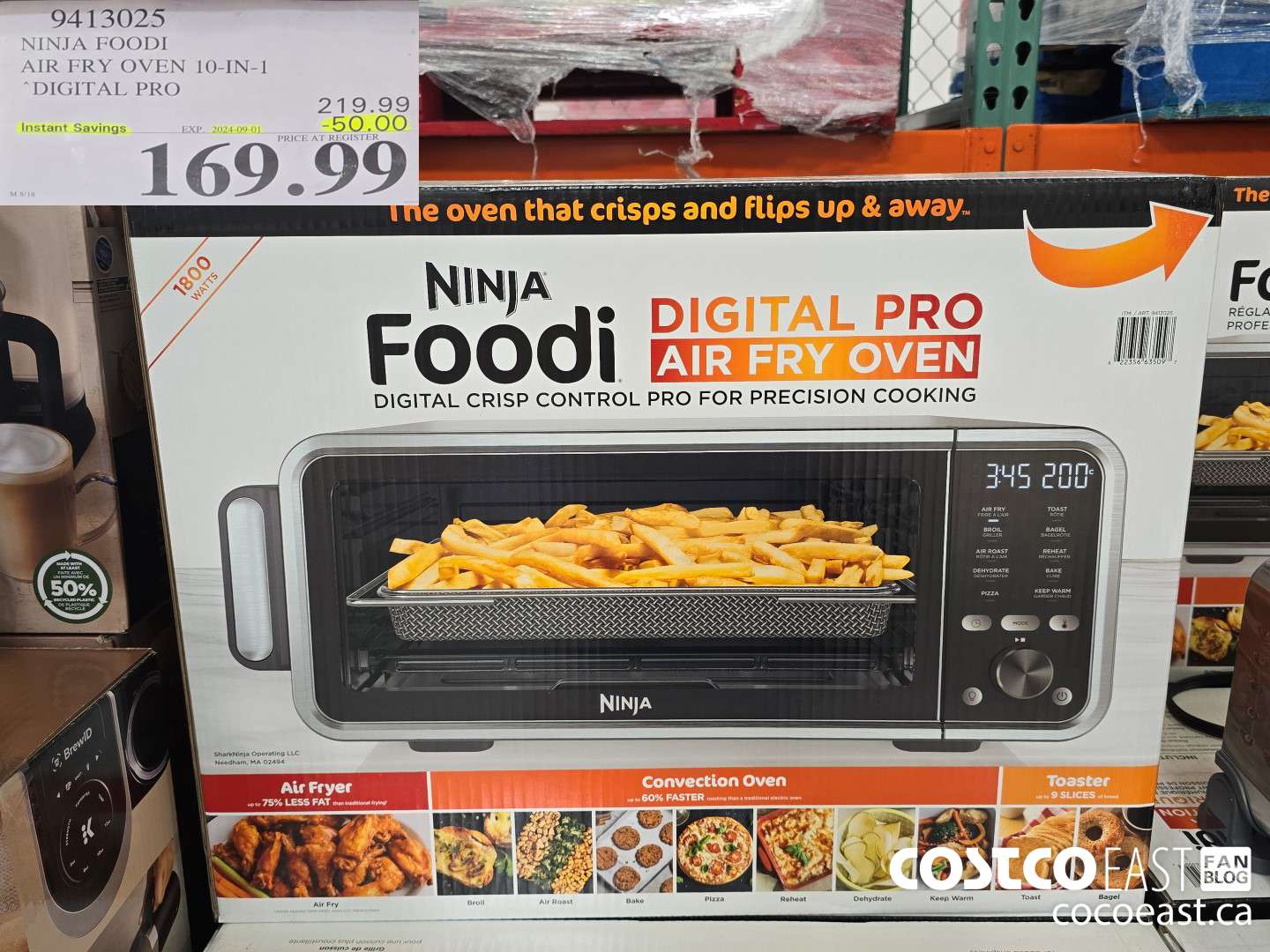9413025 NINJA FOODI AIR FRY OVEN 10-IN-1 DIGITAL PRO ($50.00 INSTANT SAVINGS EXPIRES ON 2024-09-01) $169.99
