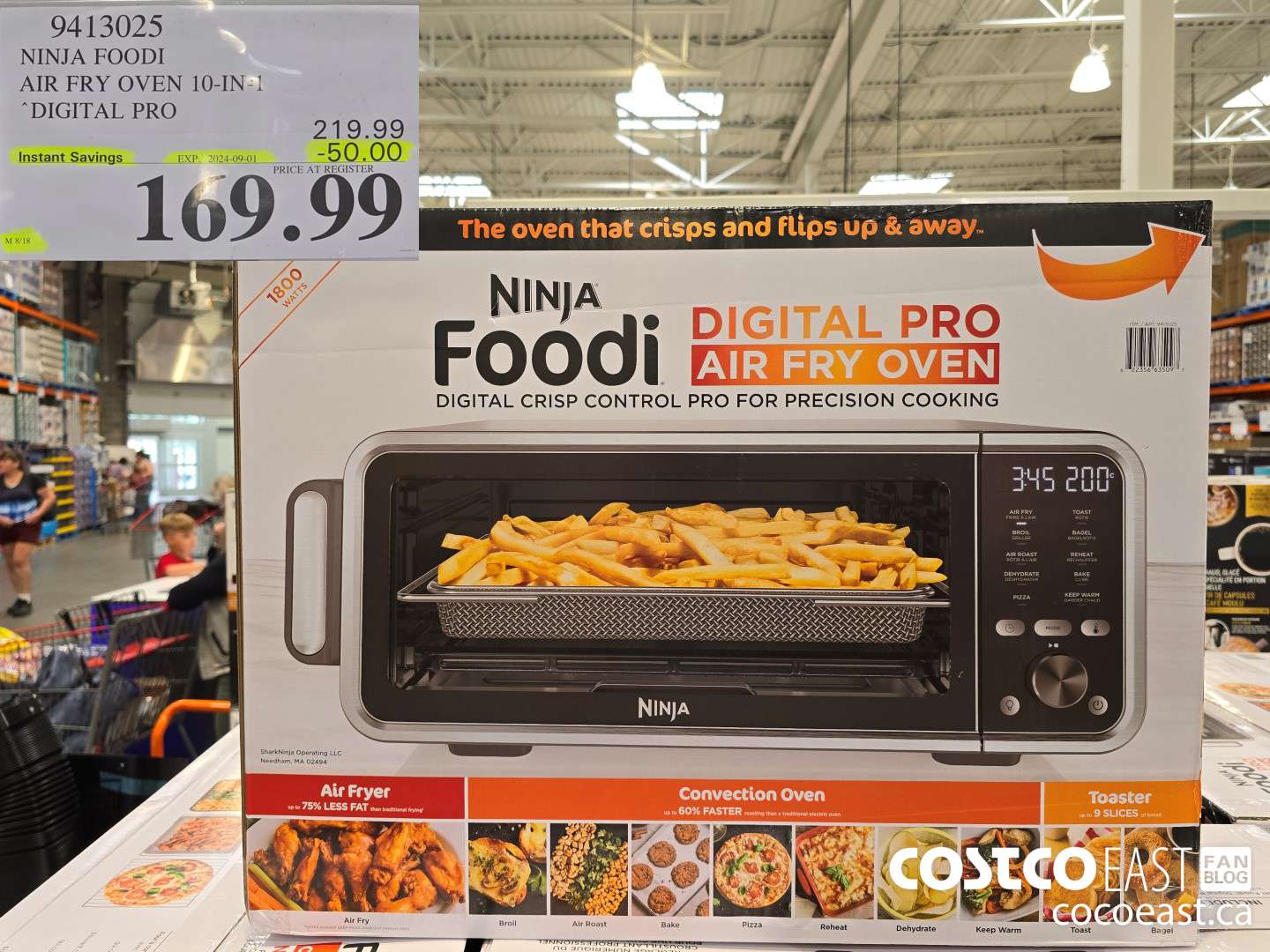 9413025 NINJA FOODI AIR FRY OVEN 10-IN-1 DIGITAL PRO ($50.00 INSTANT SAVINGS EXPIRES ON 2024-09-01) $169.99